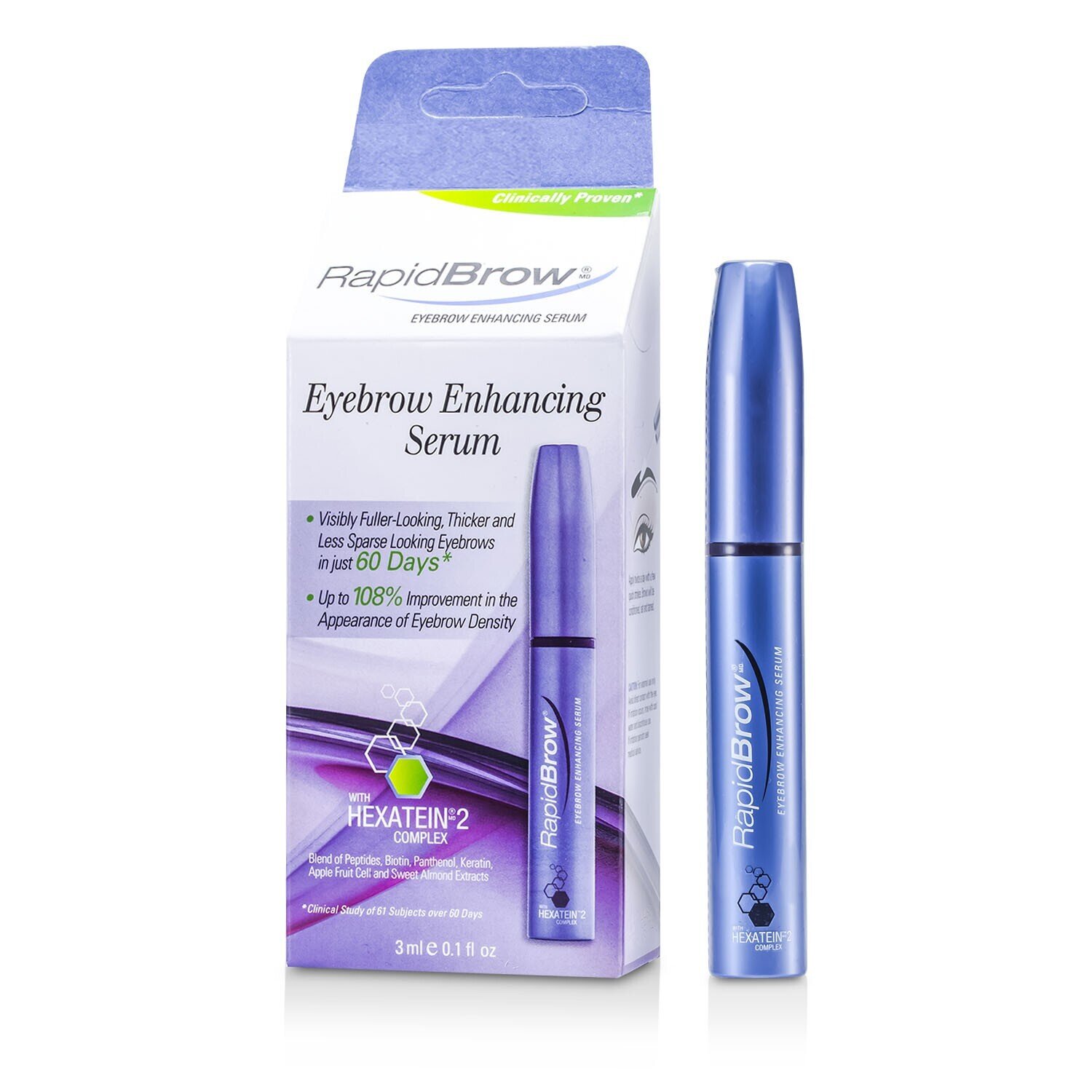 RapidLash RapidBrow Posilňujúce sérum na obočie (s komplexom Hexatin 2 Complex) 3ml/0.1oz