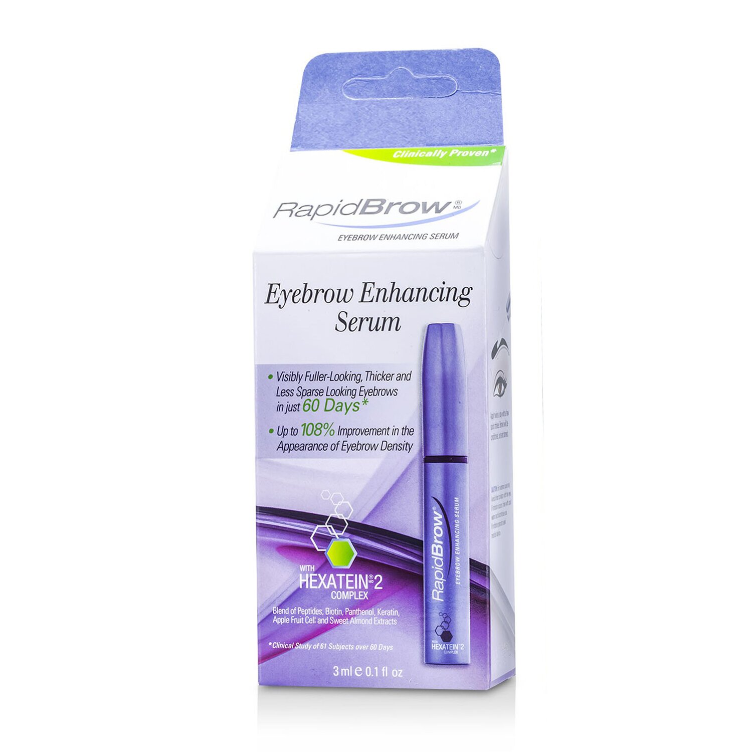 RapidLash RapidBrow Ser Stimulator pentru Sprâncene (Cu Complex Hexateină 2) 3ml/0.1oz