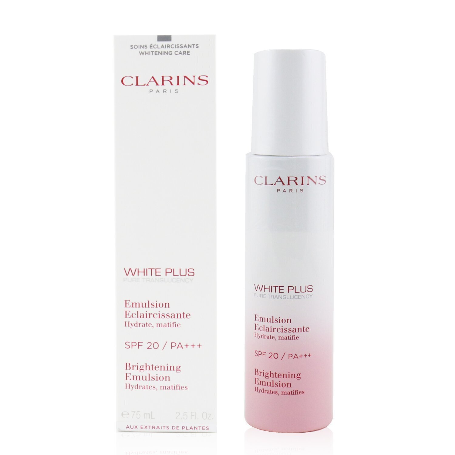 Clarins White Plus Ολικό Φωτεινό Ενυδατικό Γαλάκτωμα με SPF20 / PA+++ 75ml/2.5oz