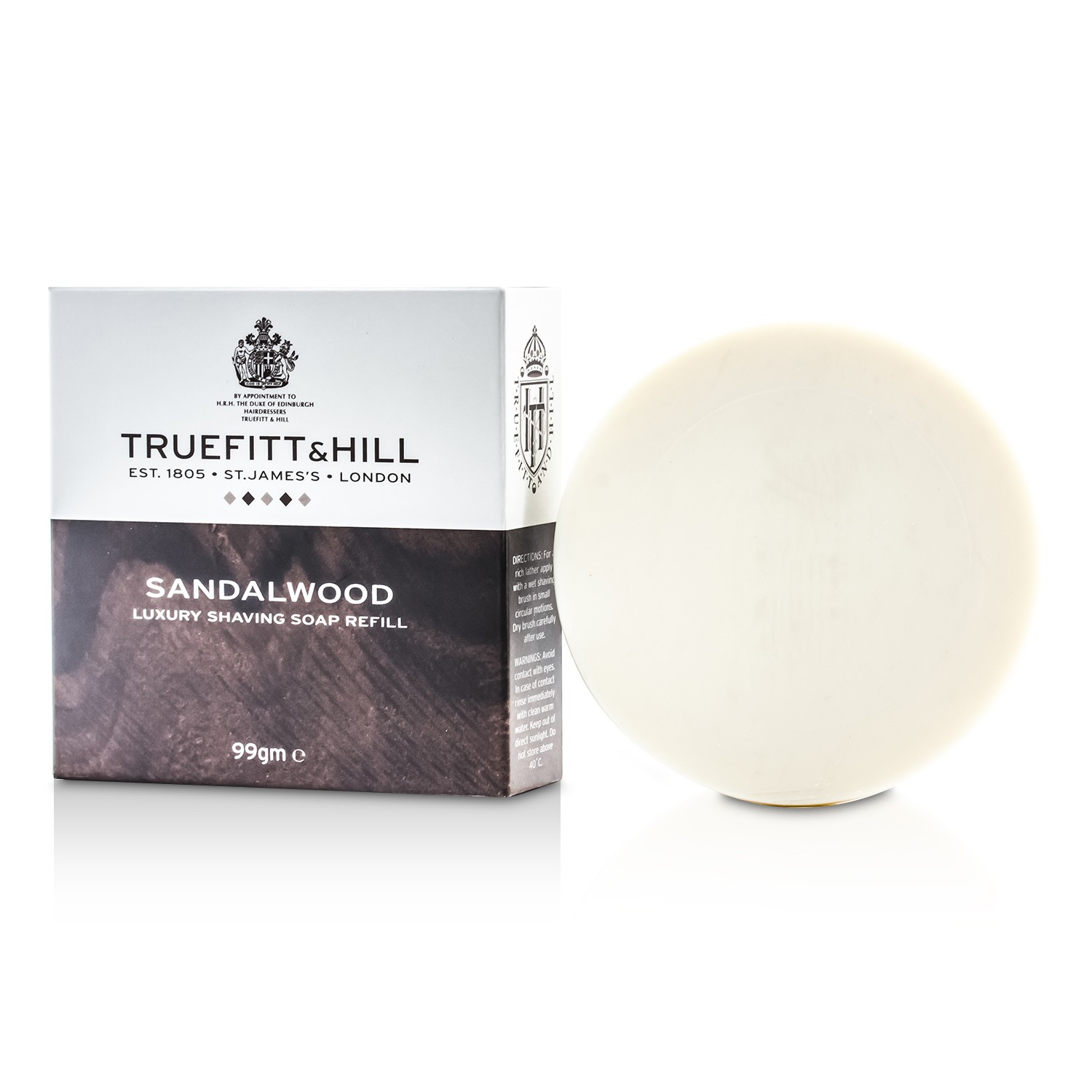 トゥルフィット＆ヒル Truefitt & Hill サンダルウッド ラグジュリー シェービングソープ リフィル 99g/3.3oz