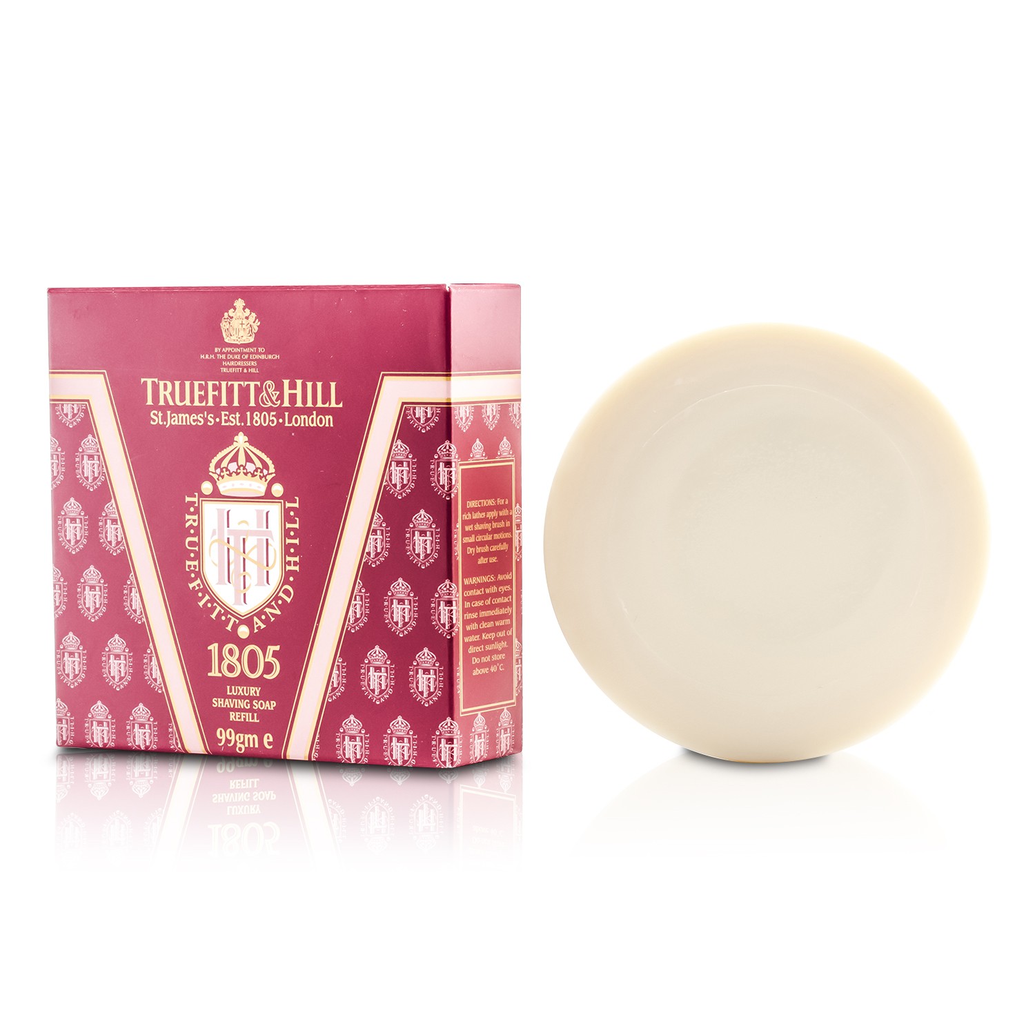 Truefitt & Hill 儲菲希爾 1805奢華刮鬍肥皂補充裝 1805 Luxury Shaving Soap Refill 99g/3.3oz