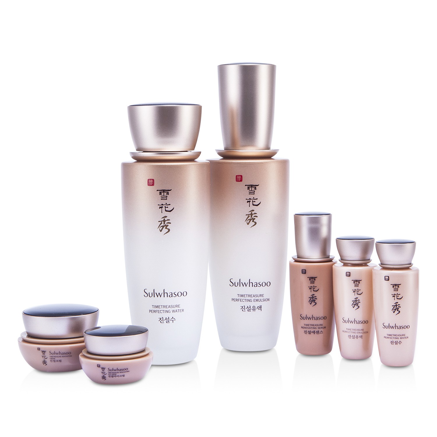 Sulwhasoo Timetreasure Duo Set: Toner 125ml+Emulsion 125ml+Toner 20ml+Emulsion 20ml+Serum 5ml+Eye Cream 3ml +Cream 8ml 7pcs