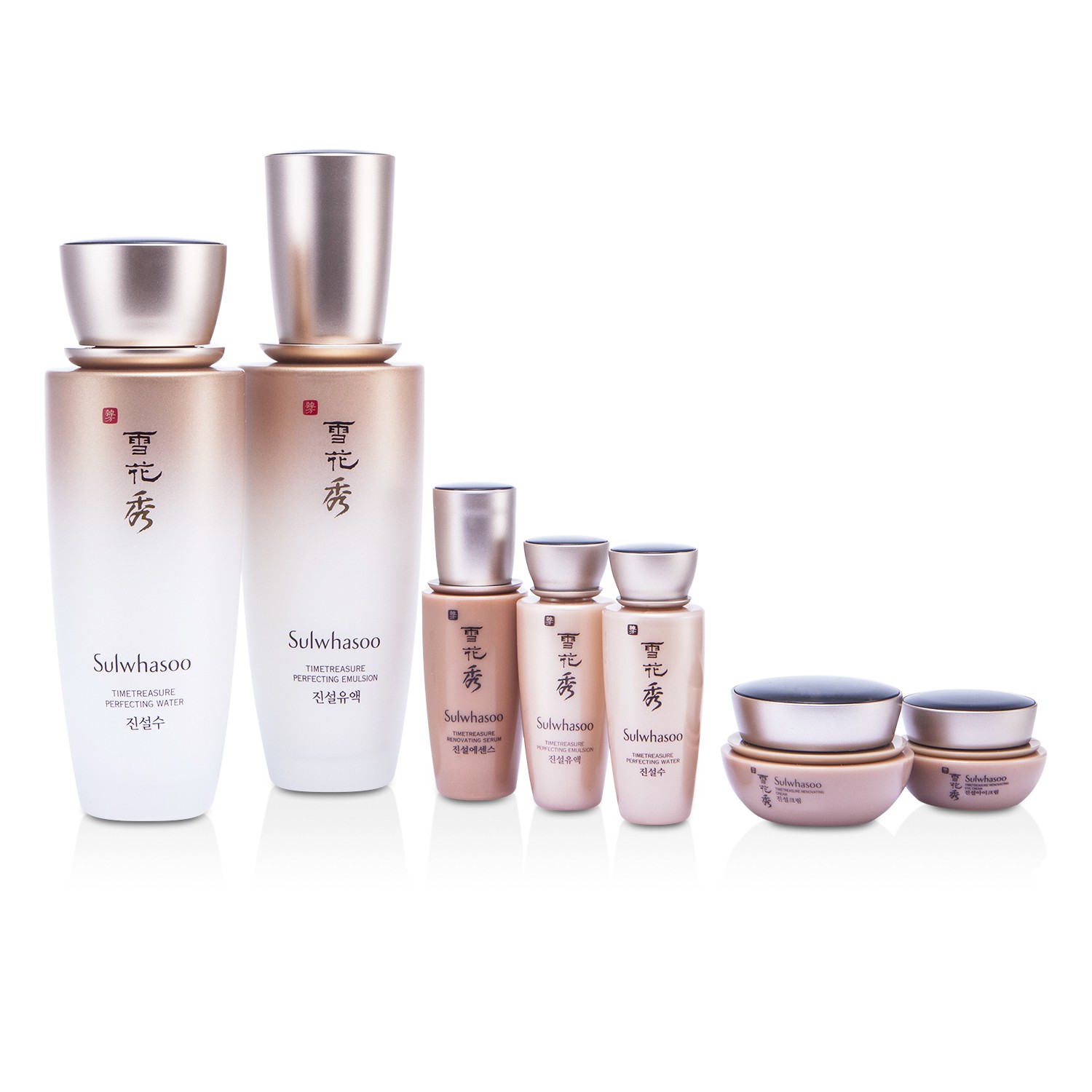 Sulwhasoo Timetreasure Duo Set: Toner 125ml+Emulsion 125ml+Toner 20ml+Emulsion 20ml+Serum 5ml+Eye Cream 3ml +Cream 8ml 7pcs