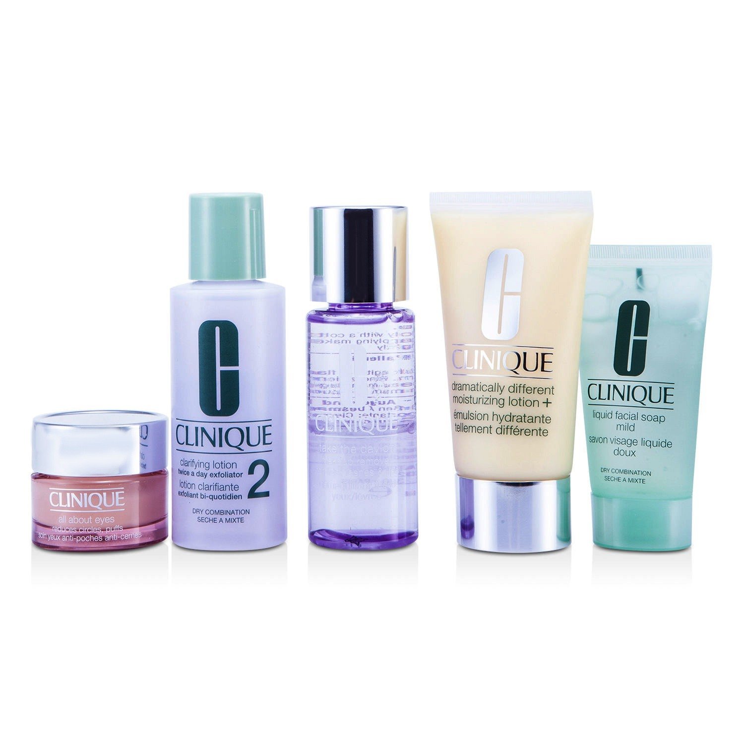 Clinique Exclusive Set: DDML Plus 50ml + All About Eyes 15ml + Liquid Soap 30ml + Clarifying Lotion #2 60ml + Makeup Remover 50ml 5pcs