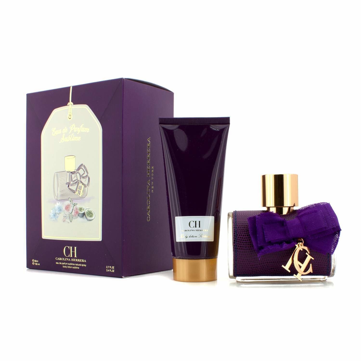 Carolina Herrera Kit CH Sublime: Eau De Parfum Spray 80ml/2.7oz + Loção Corporal 100ml/3.4oz 2pcs