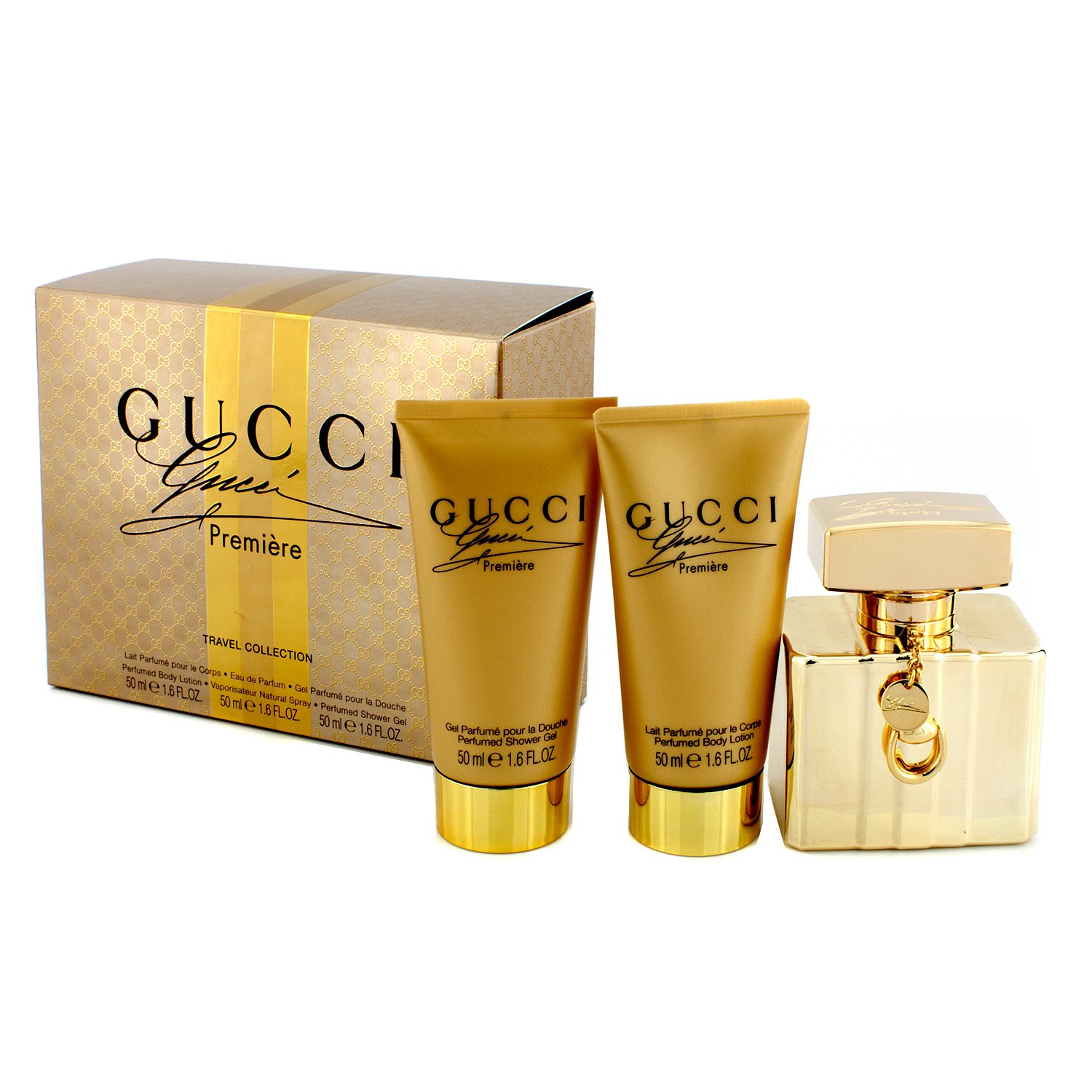 구찌 Gucci 프리미어 트래블 콜렉션 미니어쳐 세트: 오 드 퍼퓸 스프레이 50ml/1.6oz + 바디 로션 50ml/1.6oz + 샤워 젤 50ml/1.76z 3pcs