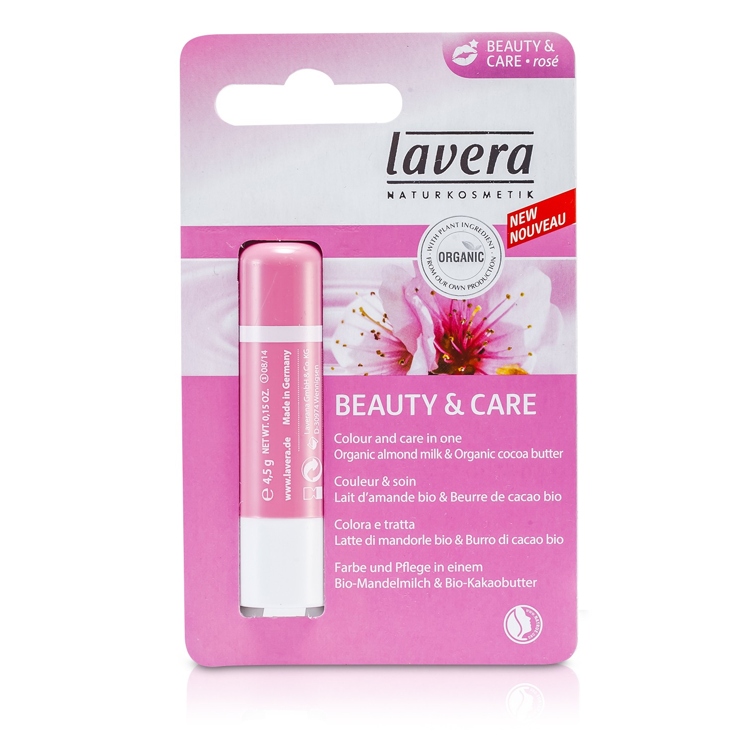 Lavera 萊唯德 護唇膏 - 美容與護理玫瑰Lip Balm - Beauty & Care Rose 4.5g/0.15oz