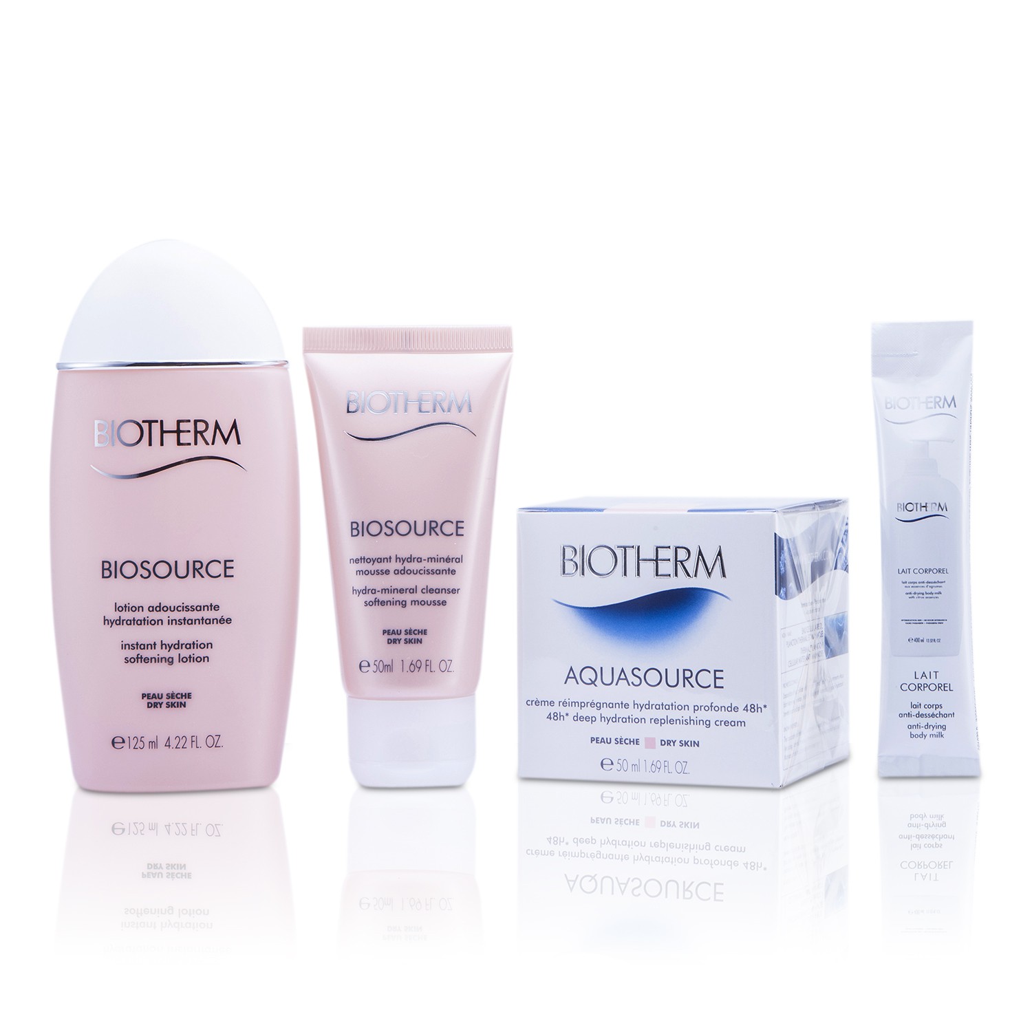 Biotherm Aqua Lovers Set (Dry Skin): Aquasource Cream + Biosource Toning Mousse + Biosource Softening Lotion + Body Milk 4pcs