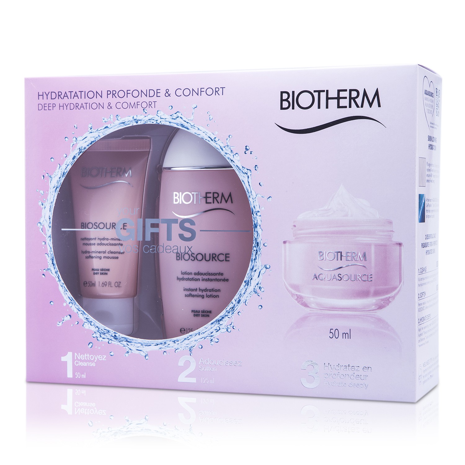 Biotherm Aqua Lovers Set (Dry Skin): Aquasource Cream + Biosource Toning Mousse + Biosource Softening Lotion + Body Milk 4pcs