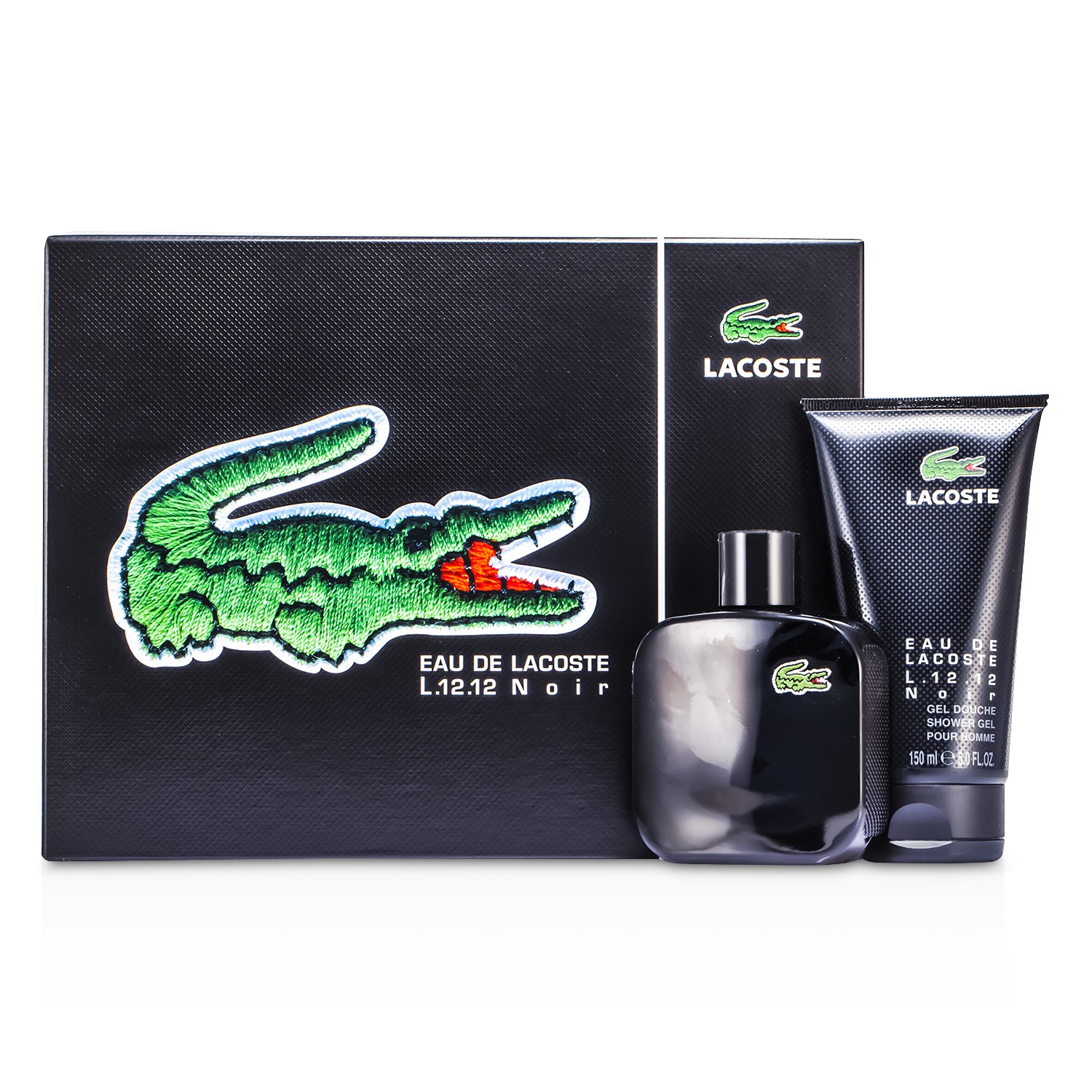 Lacoste Bộ Eau De Lacoste L.12.12 Noir: Eau De Toilette Spray 100ml/3.3oz + Gel Tắm 150ml/5oz 2pcs