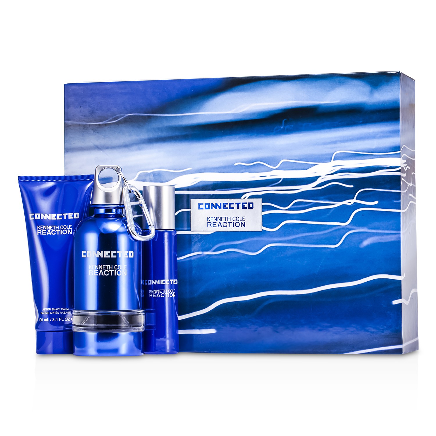 Kenneth Cole ชุด Connected Reaction Coffret: สเปรย์น้ำหอม EDT 125ml/4.2oz + สเปรย์น้ำหอม EDT 30ml/1oz + บาล์มหลังโกนหนวด 100ml/3.4oz 3pcs