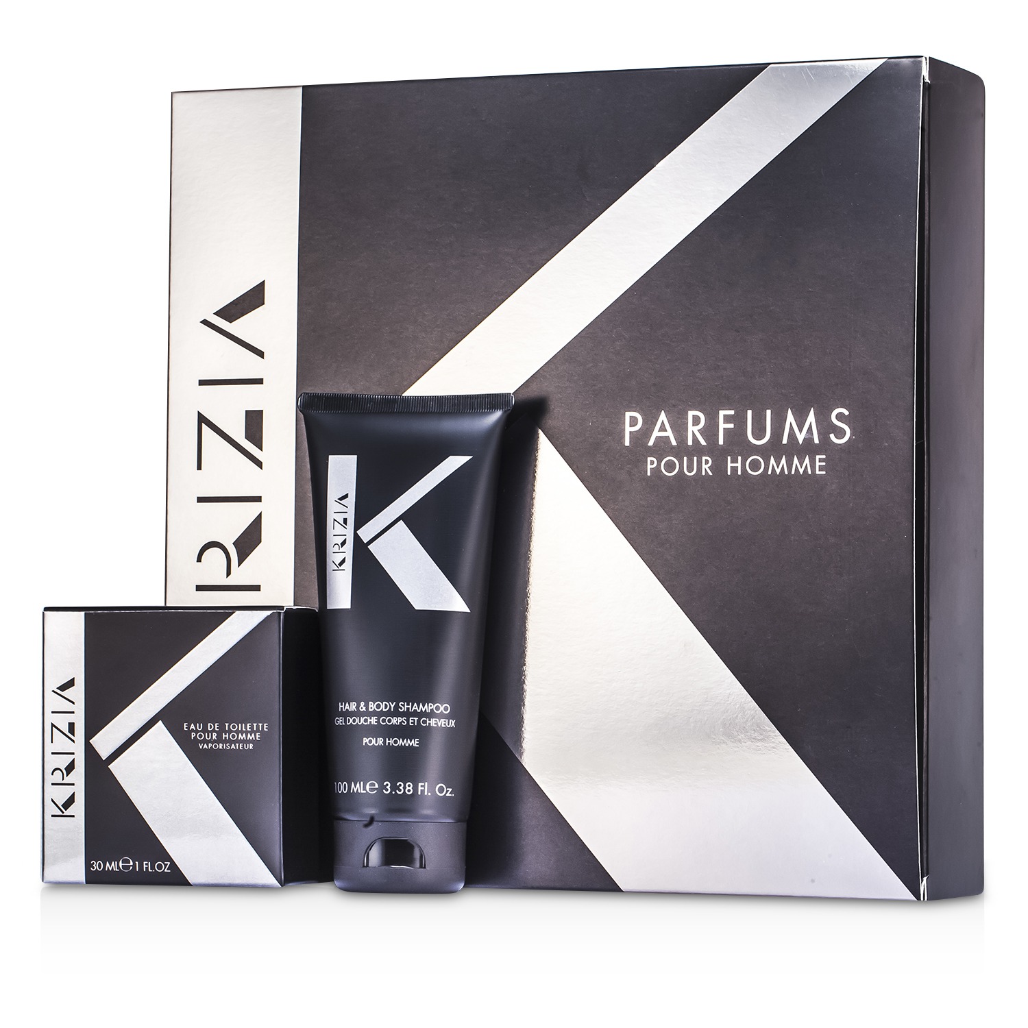 Krizia Pour Homme Coffret: Eau De Toilette Spray 30ml/1oz + Champú de Cabello & Cuerpo 100ml/3.38oz 2pcs