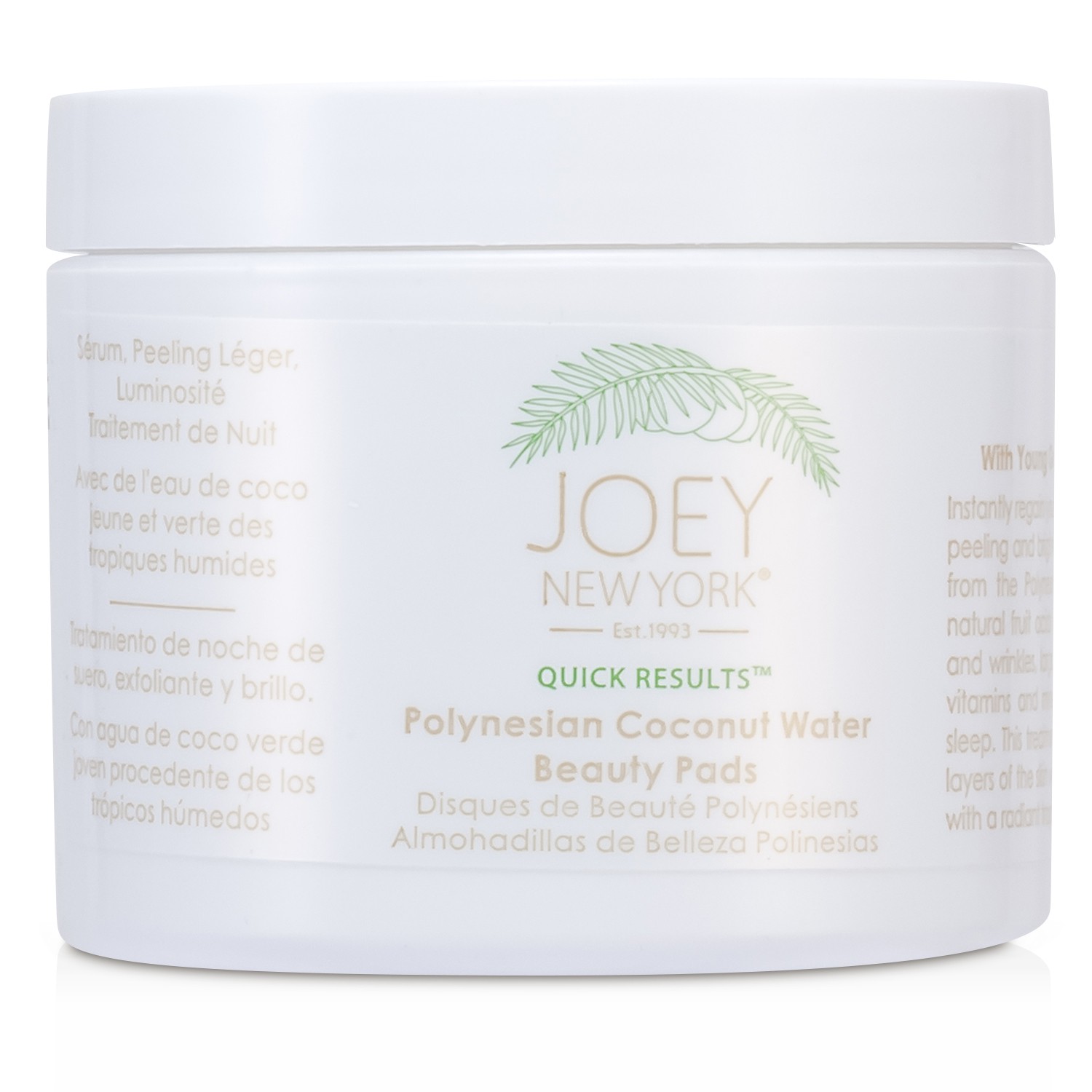 Joey New York Quick Results Polynesian Coconut Water Beauty Pads 60pads