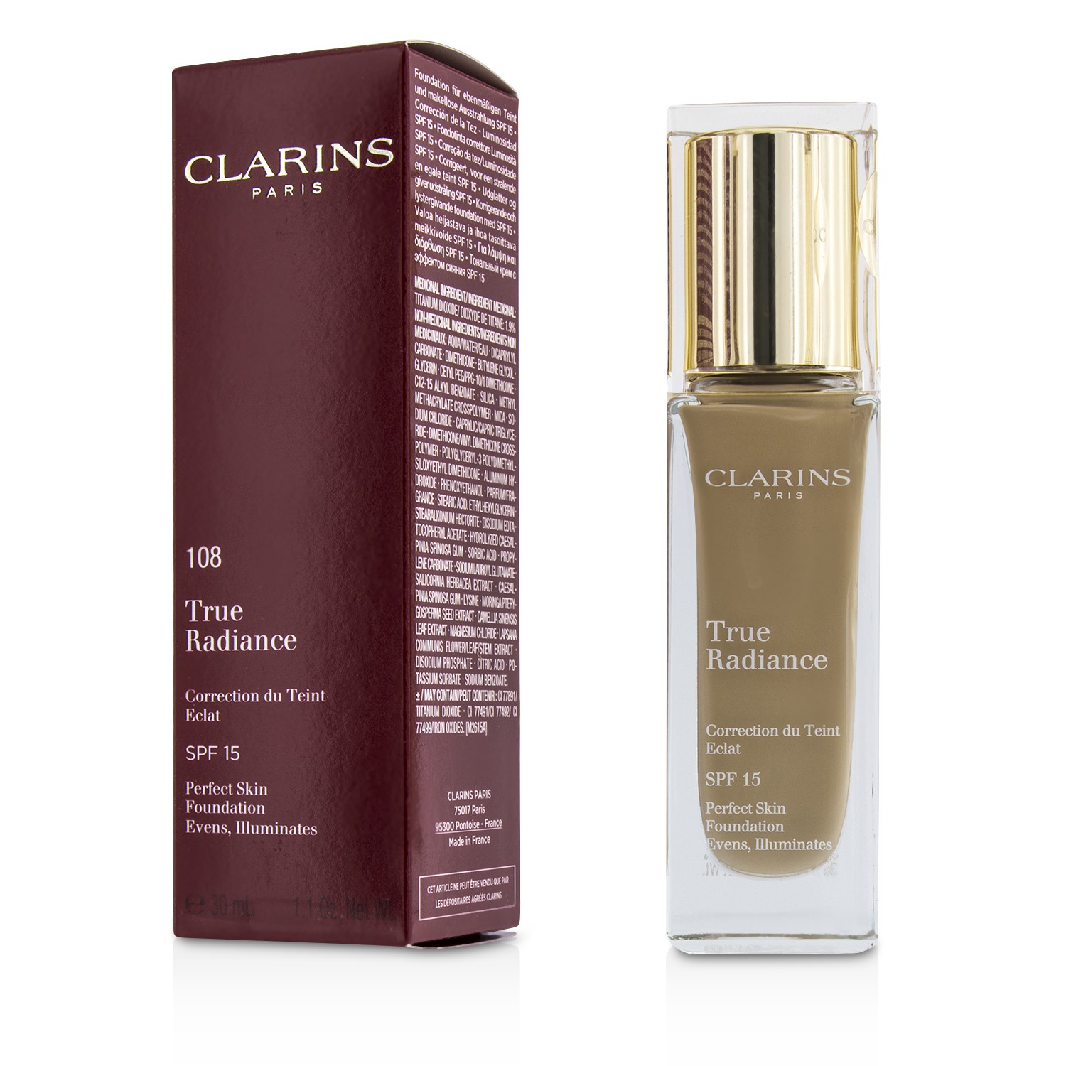 Clarins Podkład z ochronym filtrem True Radiance Foundation SPF15 30ml/1.1oz