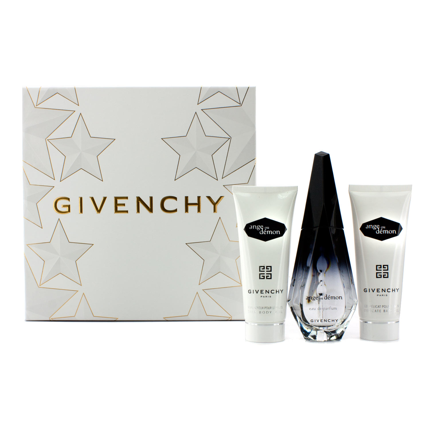 Givenchy Ange Ou Demon szett: Eau De Parfüm spray 50ml/1.7oz + selymes testpúder 75ml/2.5oz + finom fürdőzselé 75ml/2.5oz 3pcs