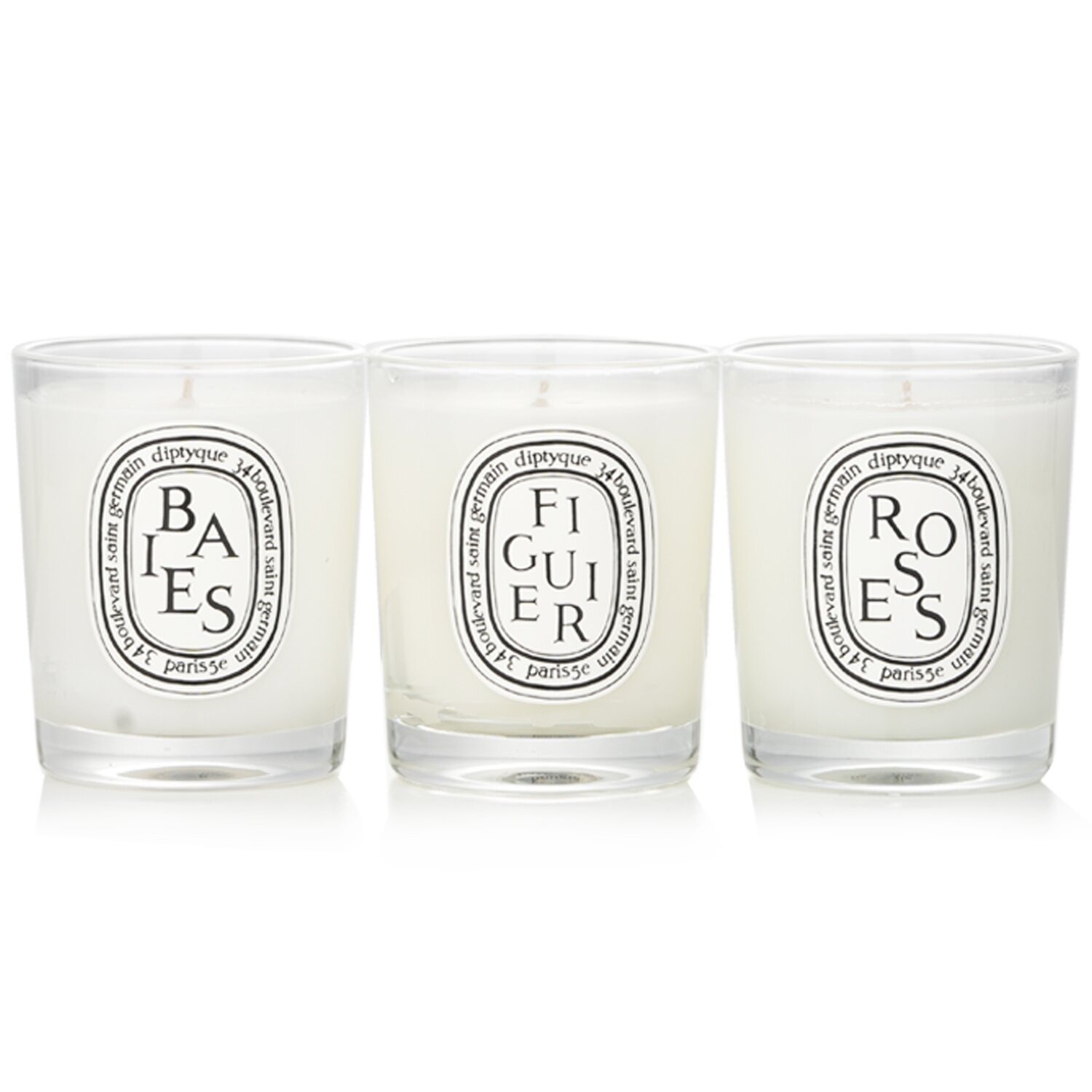 Diptyque Mini Candle Coffret: (Baies, Figuier, Roses) 3x 70g/2.4oz