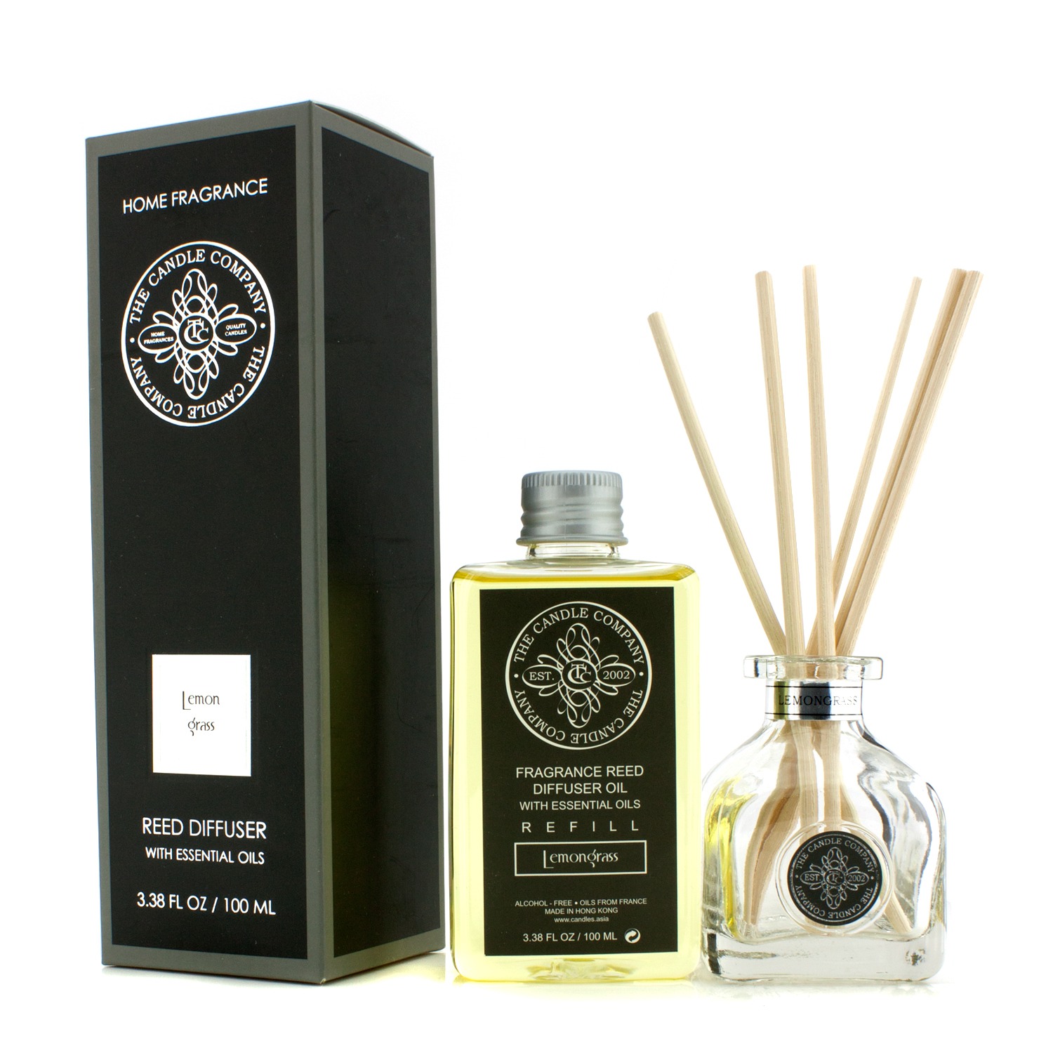 The Candle Company Reed Diffuser with Essential Oils - Lemongrass 100ml/3.38oz