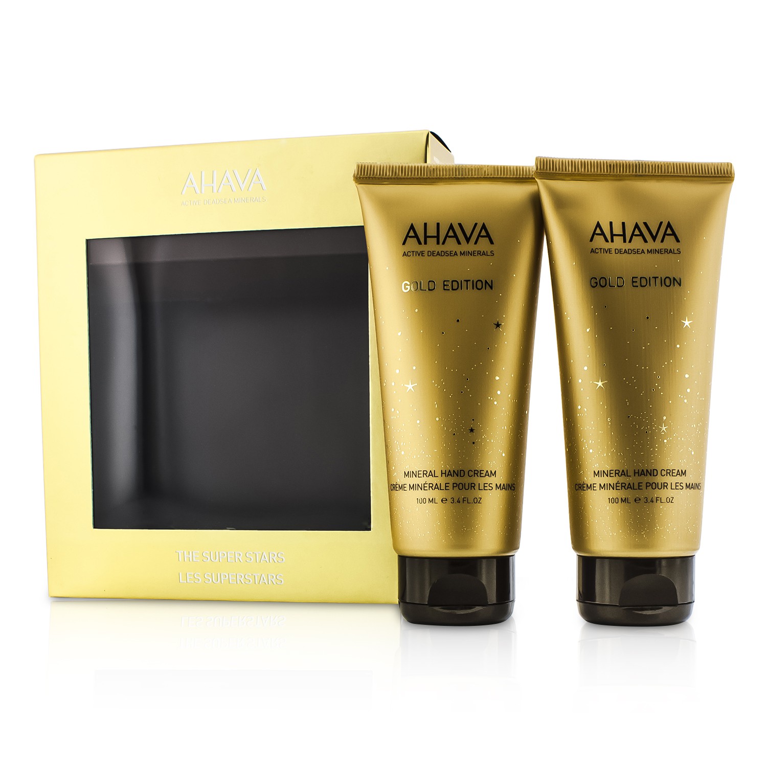 Ahava The Super Stars Set: Deadsea Water Mineral Hand Cream (Gold Edition) 2pcs