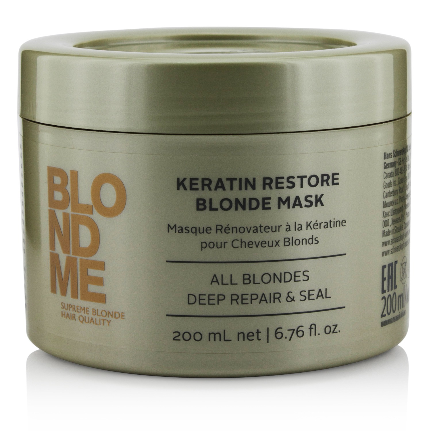 Schwarzkopf Blondme Keratin Restore Blonde Mask (All Blondes Deep Repair & Seal) 200ml/6.76oz