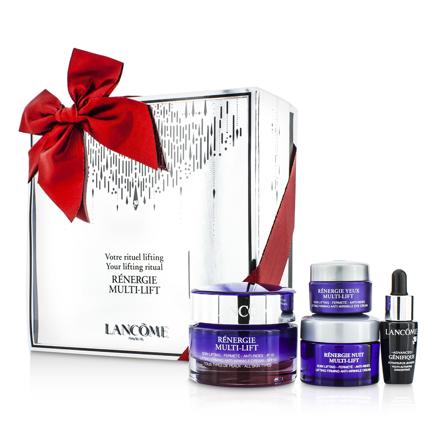 Lancome Renergie Multi-Lift Set: Anti-Wrinkle Cream SPF 15 50ml & 15ml + Youth Concentrate 7ml + Eye Cream 5ml 4pcs