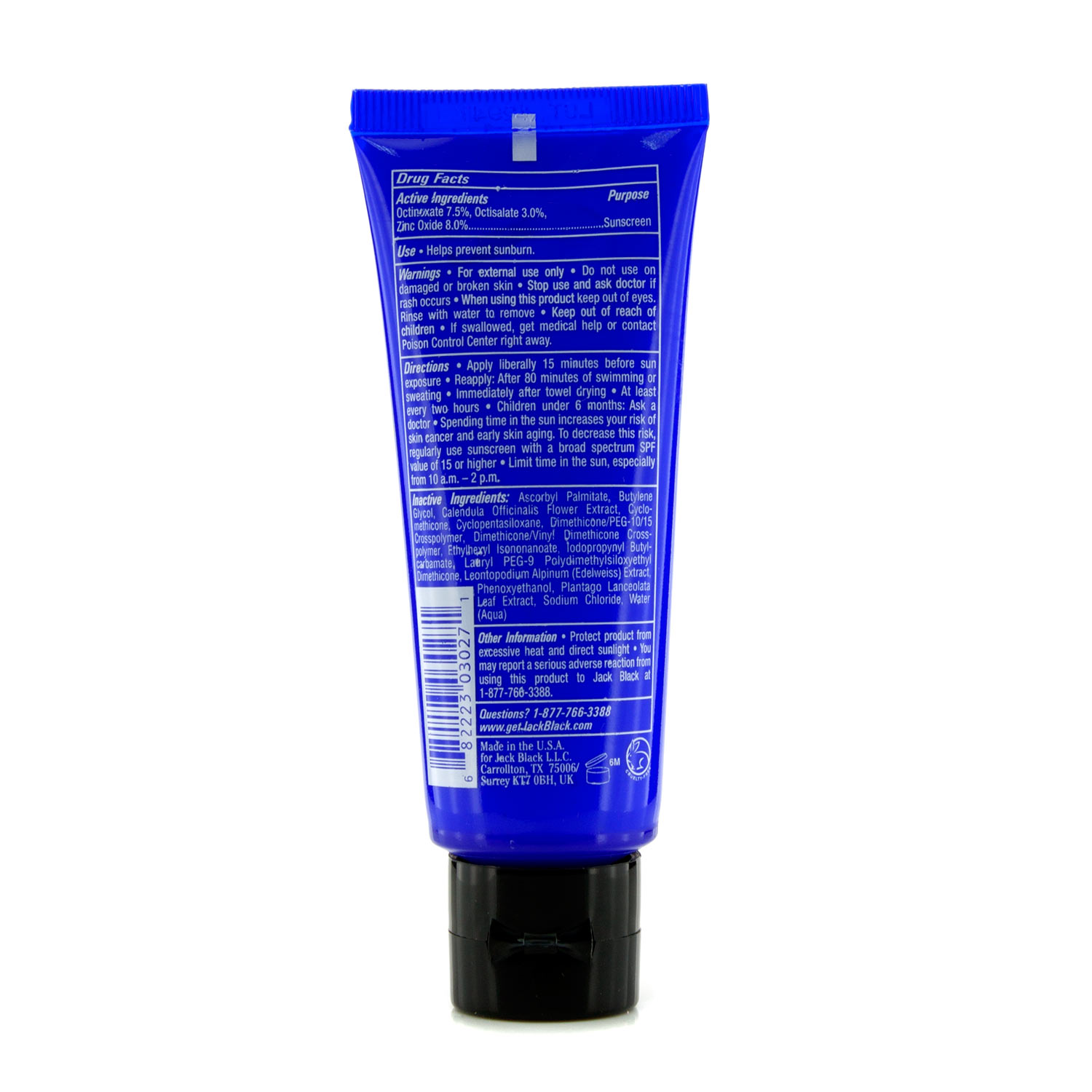 Jack Black Sun Guard Bloqueador Solar Muy Resistente al Agua Libre de Aceite Con SPF 45 44ml/1.5oz