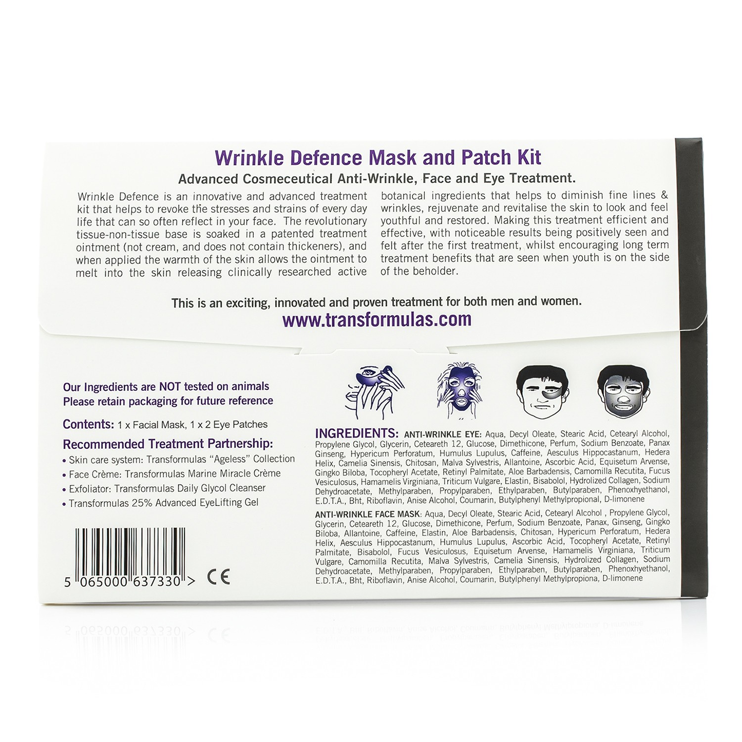 Transformulas Wrinkle Defence Mask And Patch Kit: 1x Facial Mask, 1x Eye Patches 2pcs