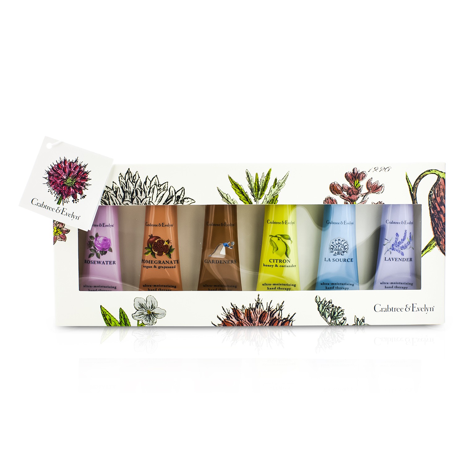 Crabtree & Evelyn Best Seller Hand Cream Set: La Source 25g + Gardeners 25g + Rosewater 25g + Lavender 25g + Citron 25g + Pomegranate 25g 6x25g/0.9oz