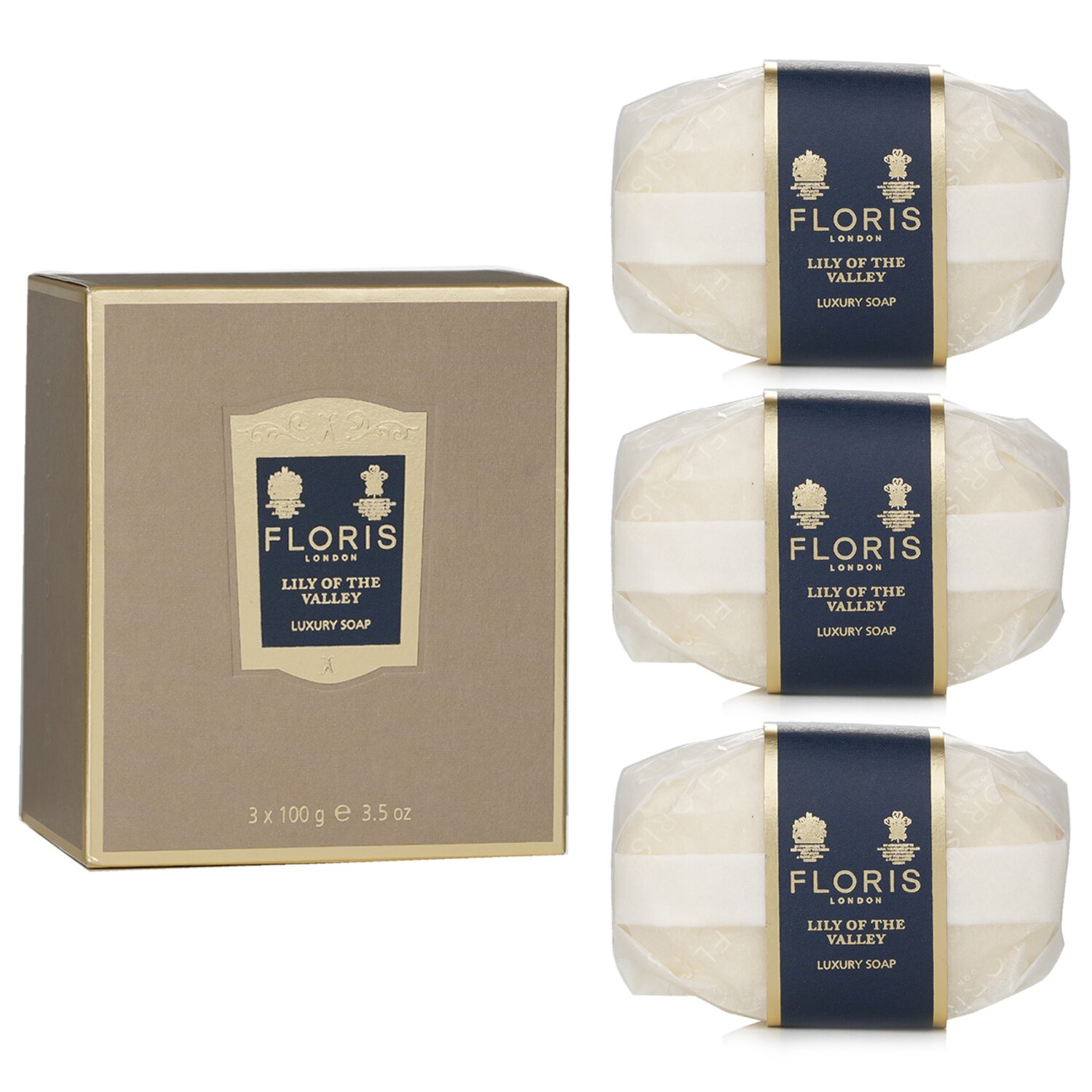 Floris Lily Of The Valley Luxury Soap 3x100g/3.5oz