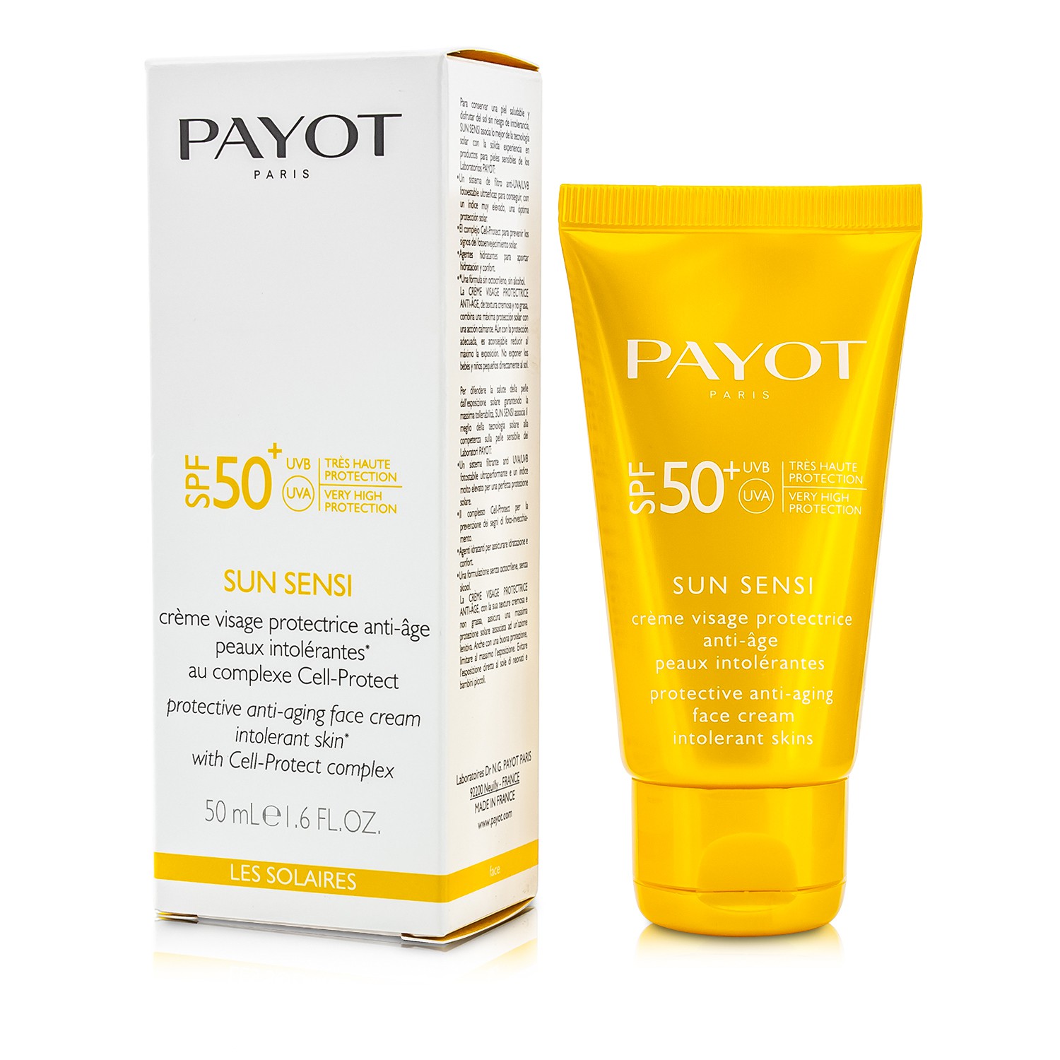 Payot Les Solaires Cremă Facială Protectoare Anti-îmbătrânire pentru Piele Sensibilă la Soare SPF 50+ 50ml/1.6oz