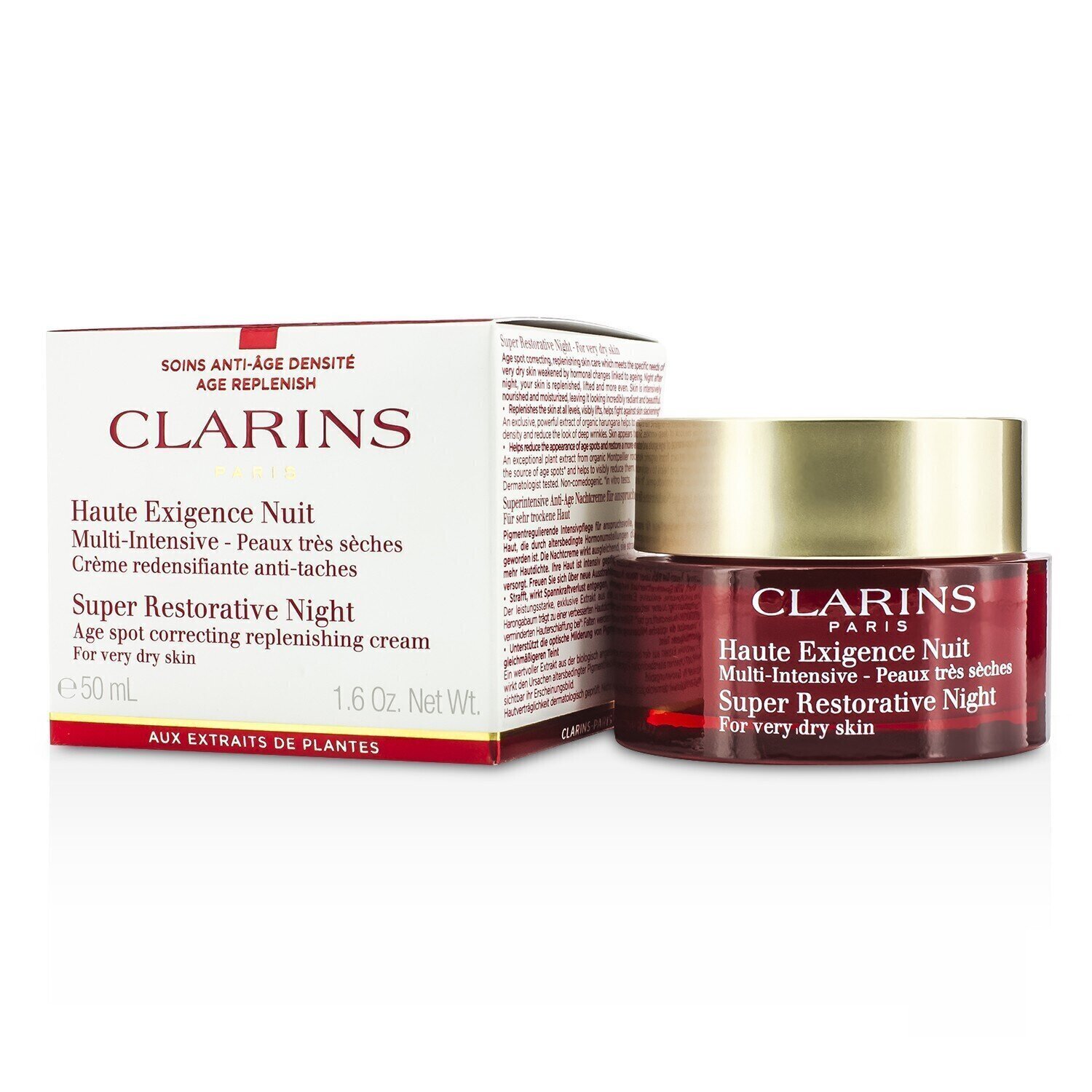 Clarins Super Restorative éjszakai öregségi folt javító feltöltő krém (nagyon száraz bőrre) 50ml/1.6oz