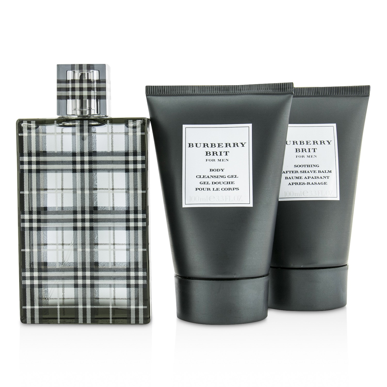 Burberry Brit Κουτί: Άρωμα EDT Σπρέυ 100ml/3.3oz + Αφρόλουτρο 100ml/3.3oz + Άφτερ Σέιβ Μπαλμ 100ml/3.3oz (Χρυσό Κουτί) 3pcs