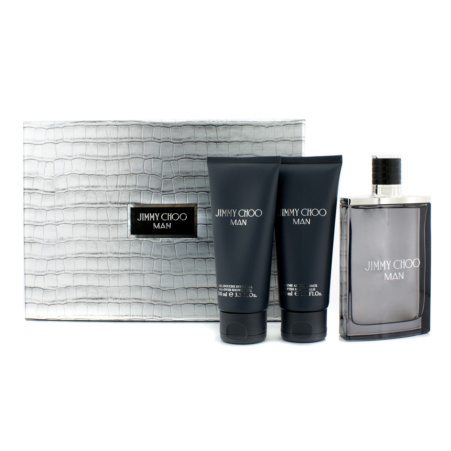 Jimmy Choo Man Set: Apă de Toaletă Spray 100ml/3.3oz + Balsam După Ras 100ml/3.3oz + Gel de Duș Complet 3pcs