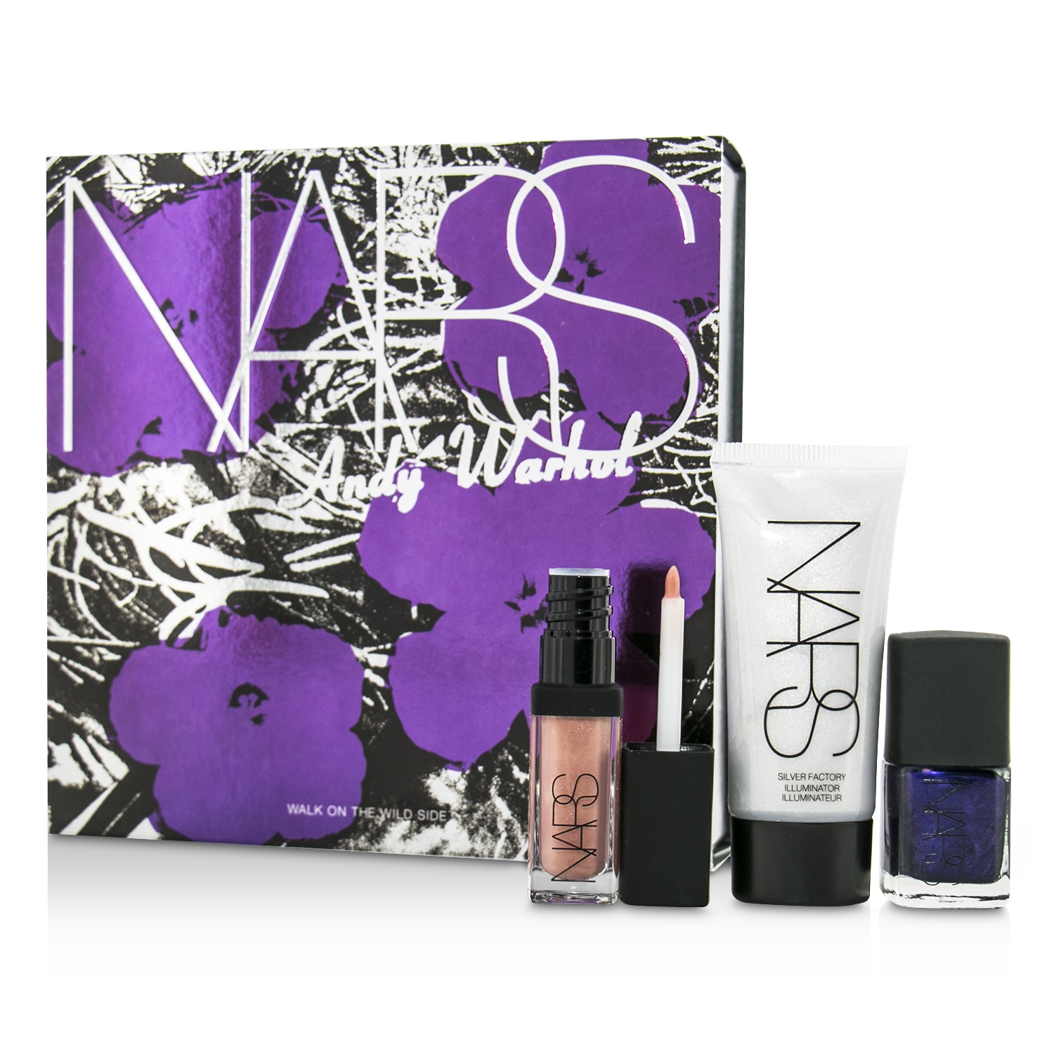 NARS Andy Warhol Walk On The Wild Side Набор (1xМини Хайлайтер, 1xМини Лак для Ногтей, 1xМини Блеск для Губ) 3pcs