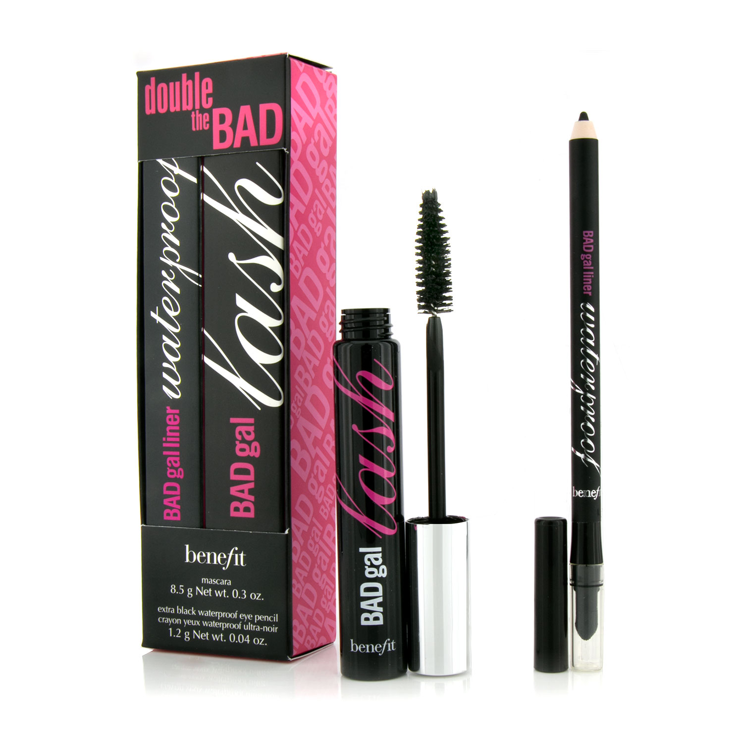 Benefit Double The BAD Set: 1x Badgal Lash Mascara, 1x Badgal Waterproof Eye Pencil 2pcs