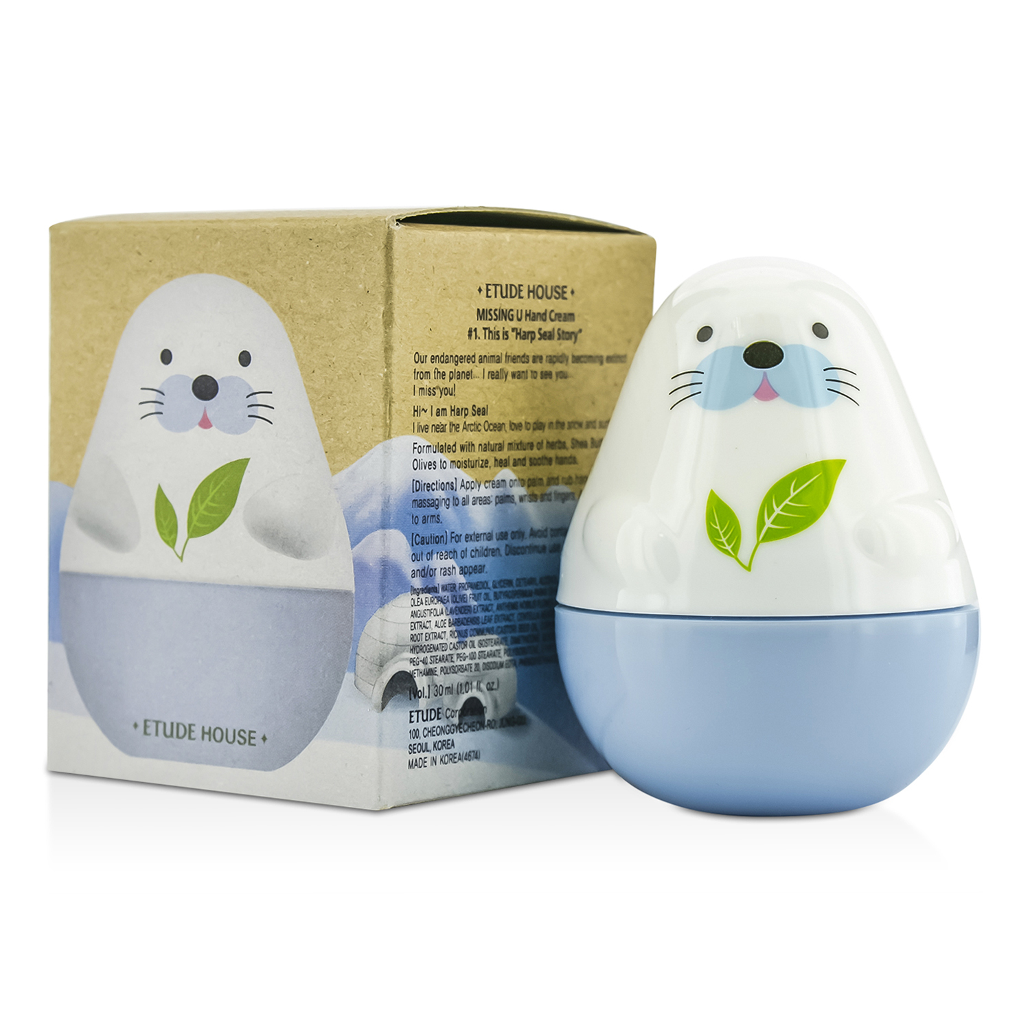 Etude House Missing U Hand Cream - Harp Seal (Green Tea Scent) 30ml/1.01oz