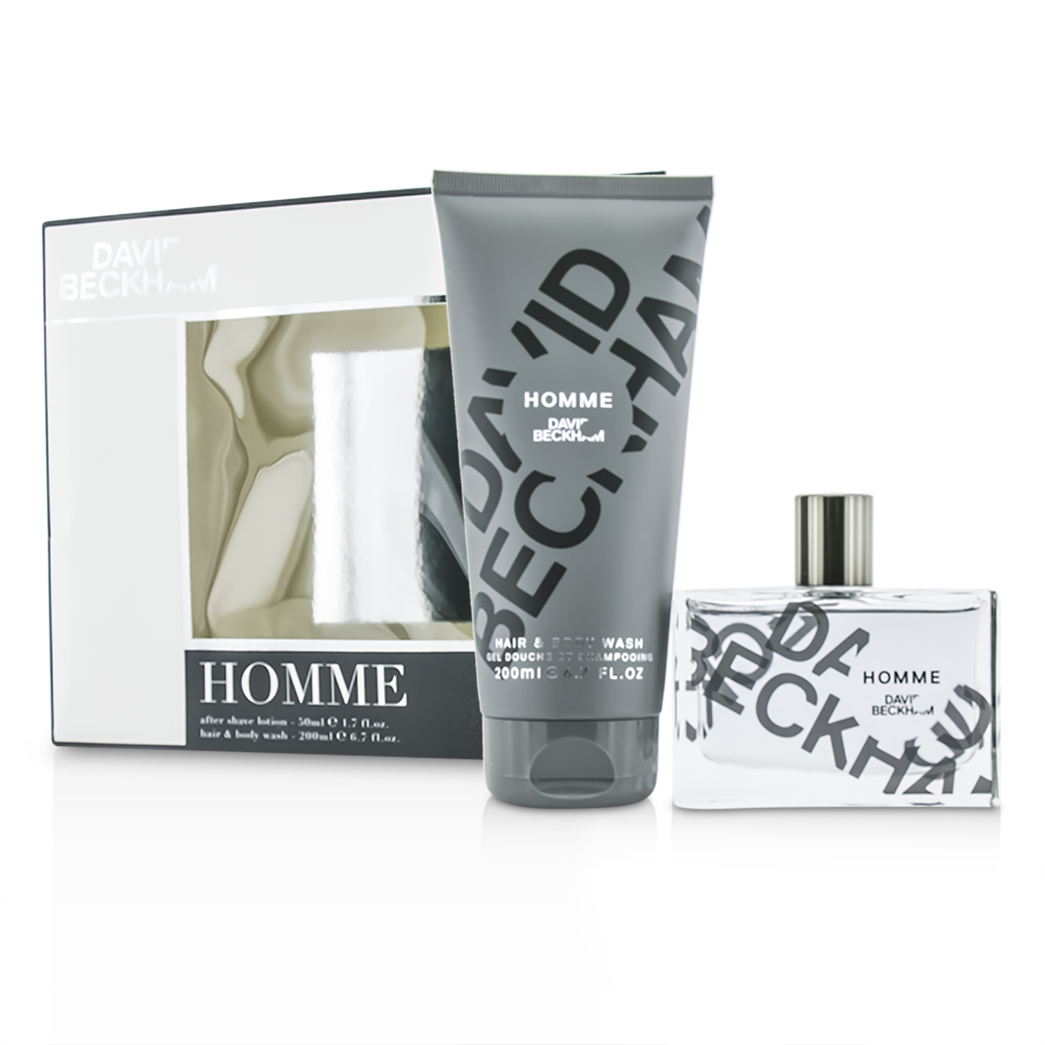 David Beckham Homme Coffret: After Shave Lotion 50ml/1.7oz + Hair & Body Wash 200ml/6.7oz 2pcs