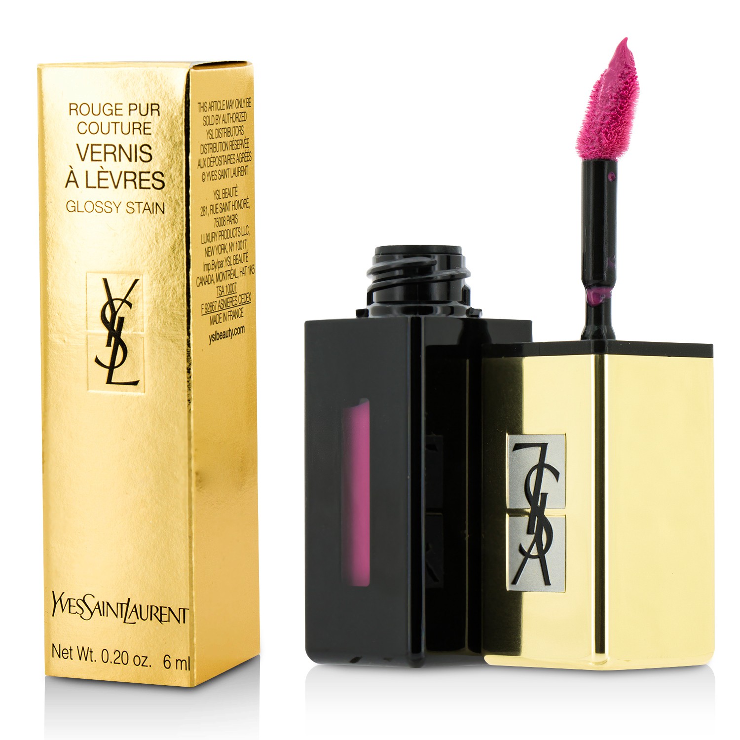 Yves Saint Laurent Gloss Brilhante Rouge Pur Couture Vernis A Levres Pop Water 6ml/0.2oz