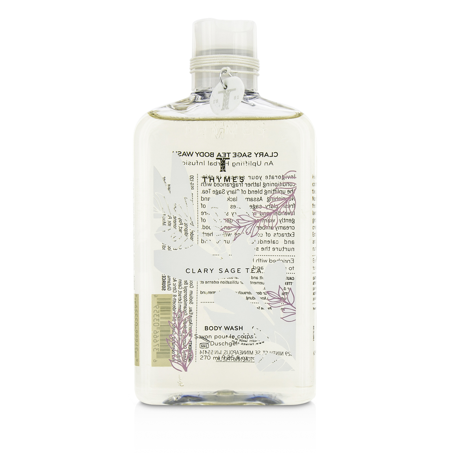 Thymes Clary Sage Tea Body Wash 270ml/9.25oz