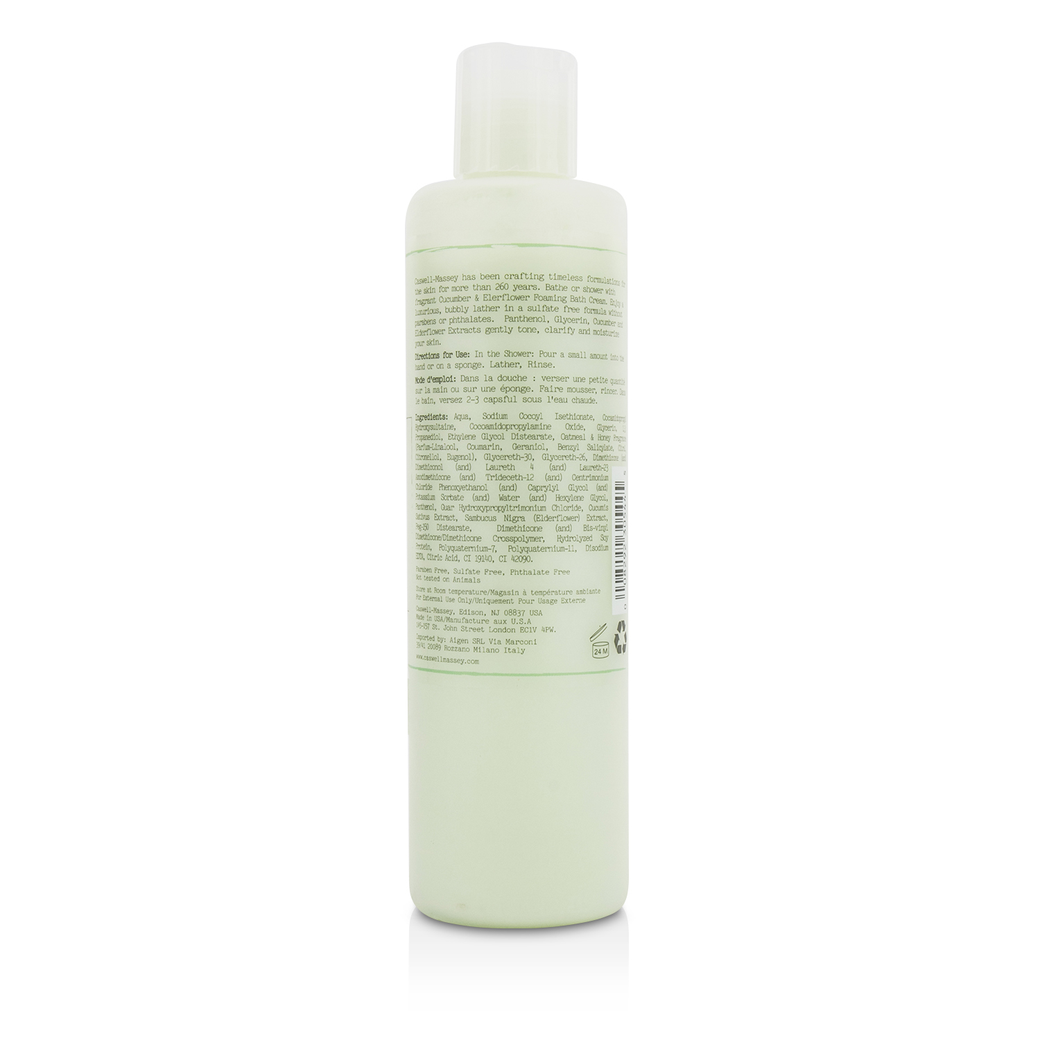 Caswell Massey Cucumber & Elderflower Köpüklü Vanna və Duş Kremi 240ml/8oz