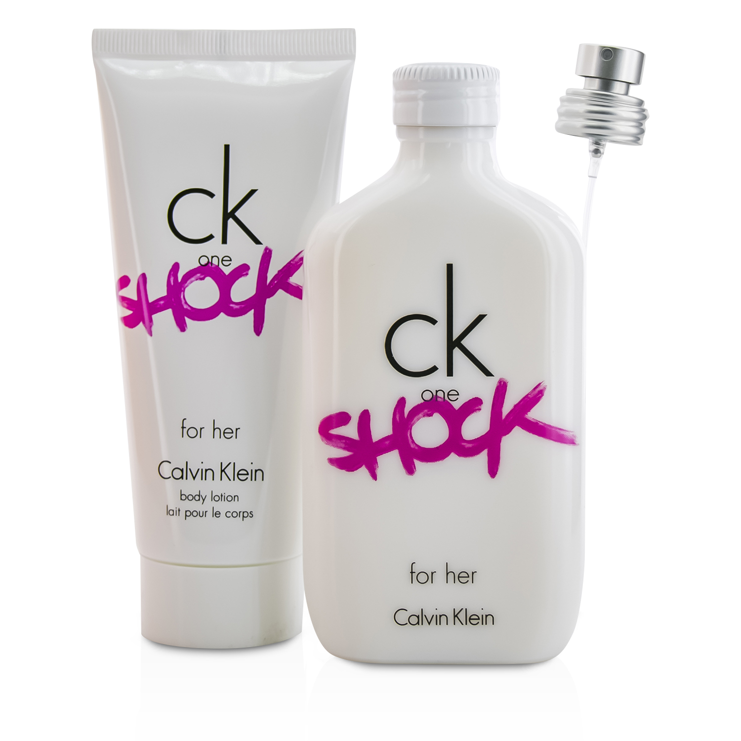 Calvin Klein CK One Shock For Her Coffret: Eau De Toilette Spray 100ml/3.4oz + Body Lotion 100ml/3.4oz 2pcs