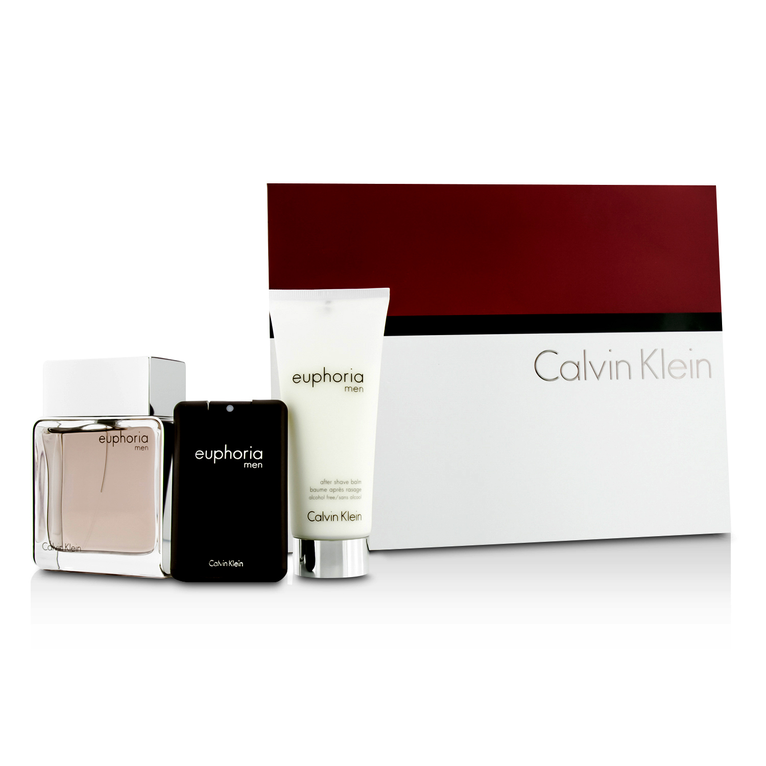 Calvin Klein Euphoria Coffret: Eau De Toilette Spray 100ml/3.4oz + Bálsamo Para Después de Afeitar 100ml/3.4oz + Eau De Toilette 20ml/0.67oz 3pcs