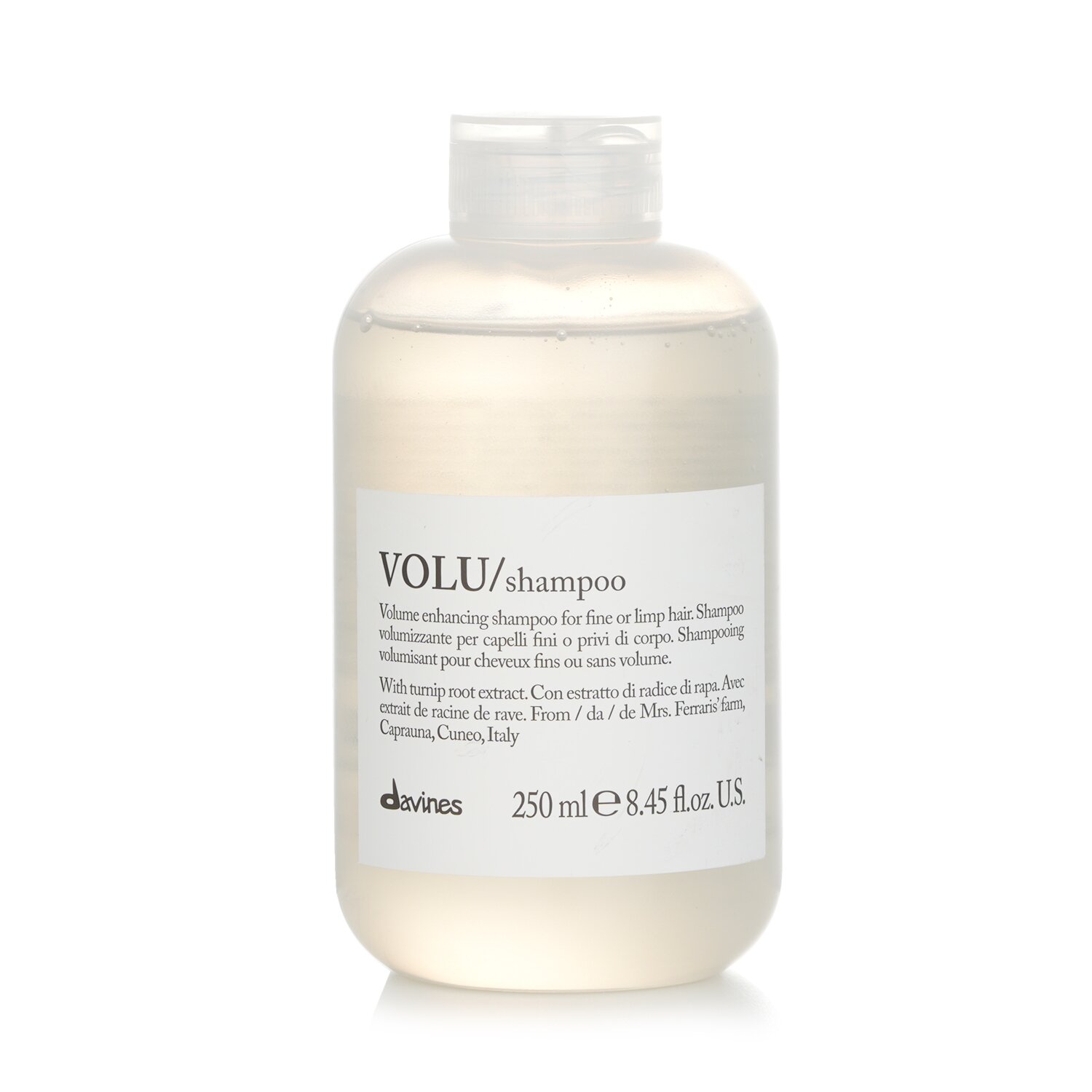 Davines Shampoo Amplificador de Volume Volu (Para Cabelo Finos e Sem Volume) 250ml/8.45oz