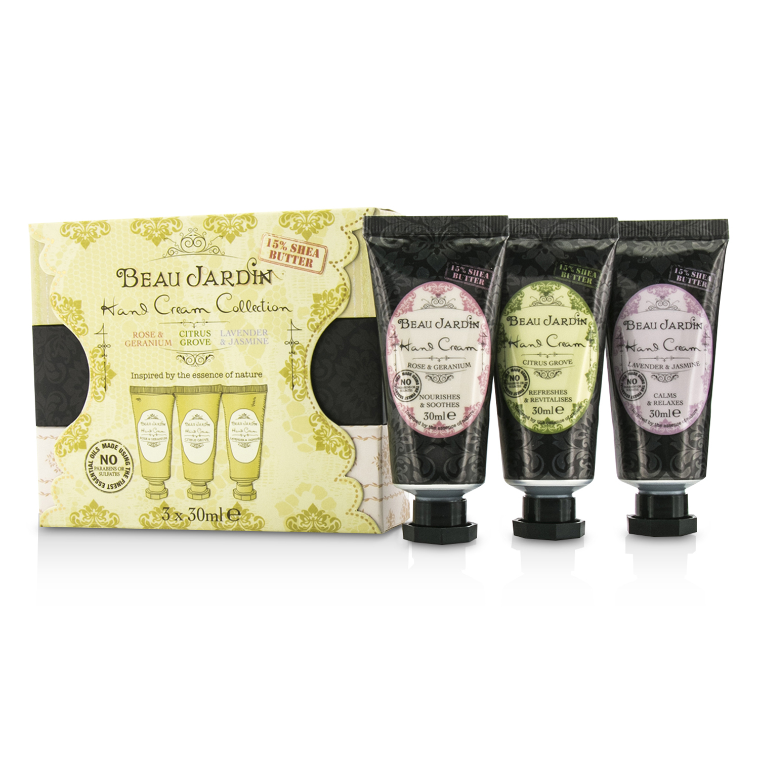 Heathcote & Ivory Beau Jardin 15% Shea Butter Hand Cream Collection 3x30ml/1.01oz