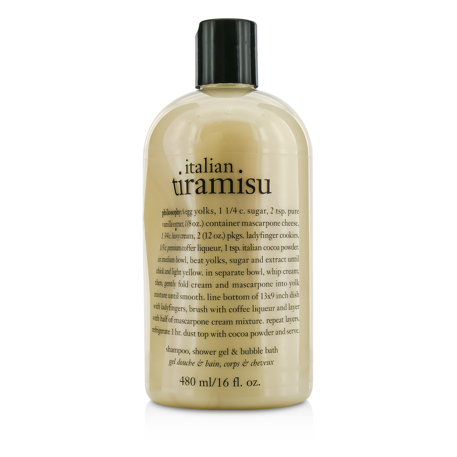 Philosophy Italian Tiramisu Shampoo, Shower Gel & Bubble Bath 480ml/16oz