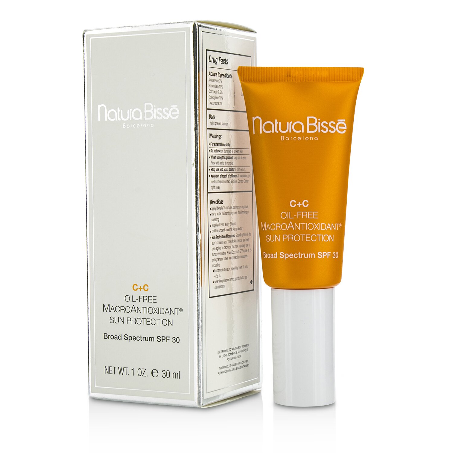 Natura Bisse C+C õlivaba makroantioksüdantne päikesekaitsekreem SPF 30 30ml/1oz