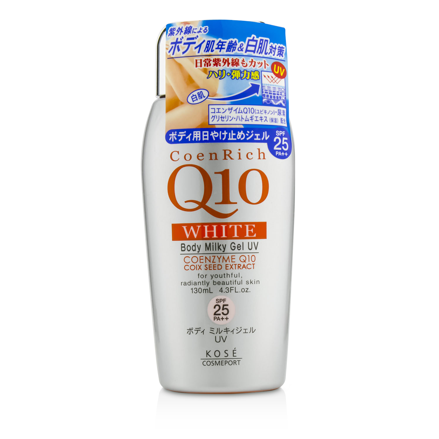 Kose CoenRich Q10 White Body Milky Gel UV SPF25 PA++ 130ml/4.3oz