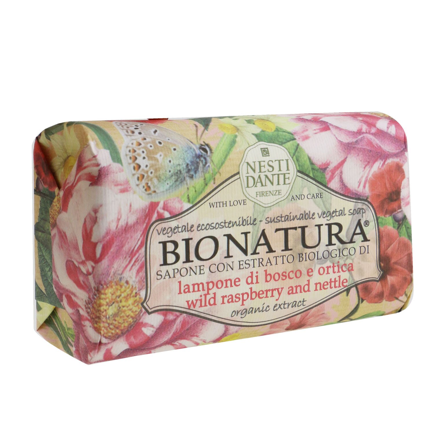 Nesti Dante Mydło do ciała Bio Natura Sustainable Vegetal Soap - Wild Raspberry & Nettle 250g/8.8oz