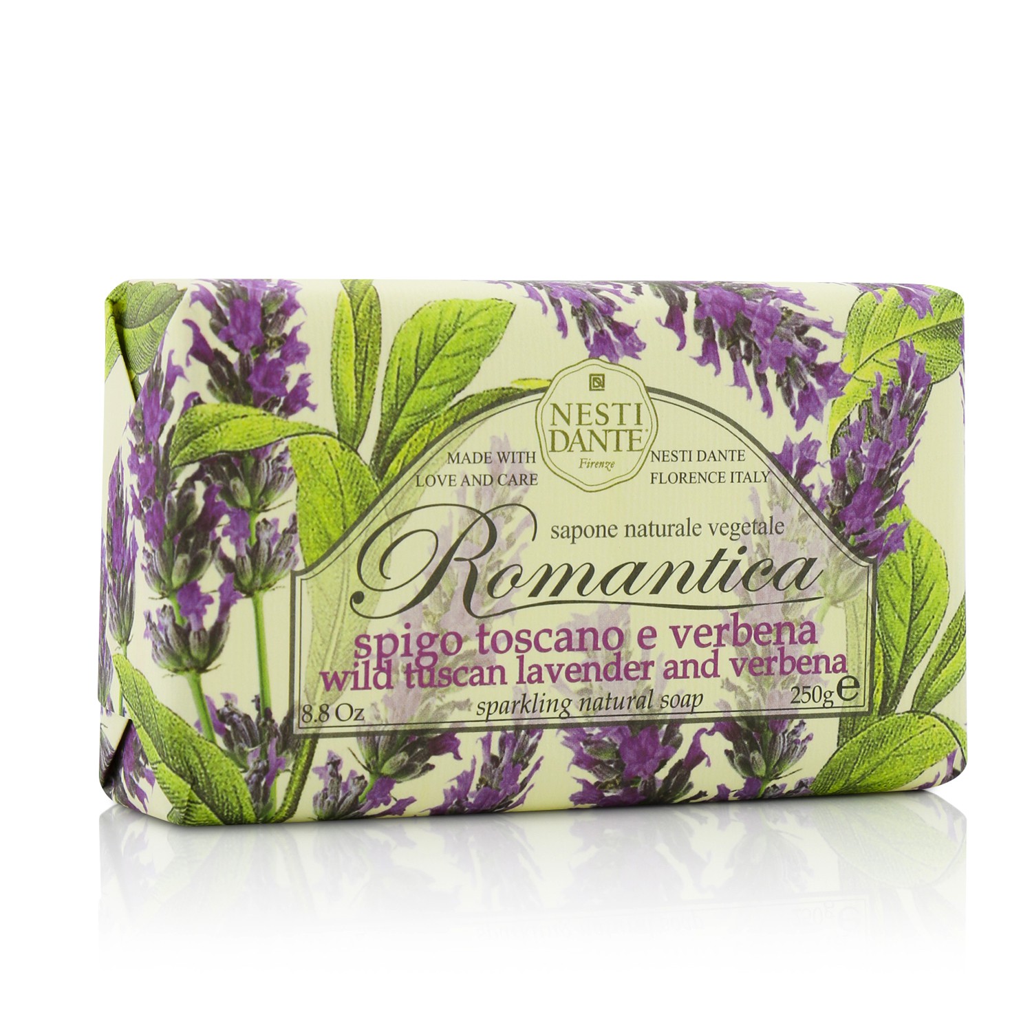 Nesti Dante Přírodní mýdlo s romantickou vůní Romantica Sparkling Natural Soap - divoká toskánská levandule a verbena 250g/8.8oz