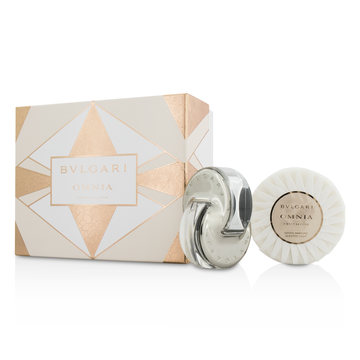 Bvlgari Omnia Crystalline Coffret: Eau De Toilette Spray 40ml/1.35oz + Scented Soap 150g/5.3oz 2pcs