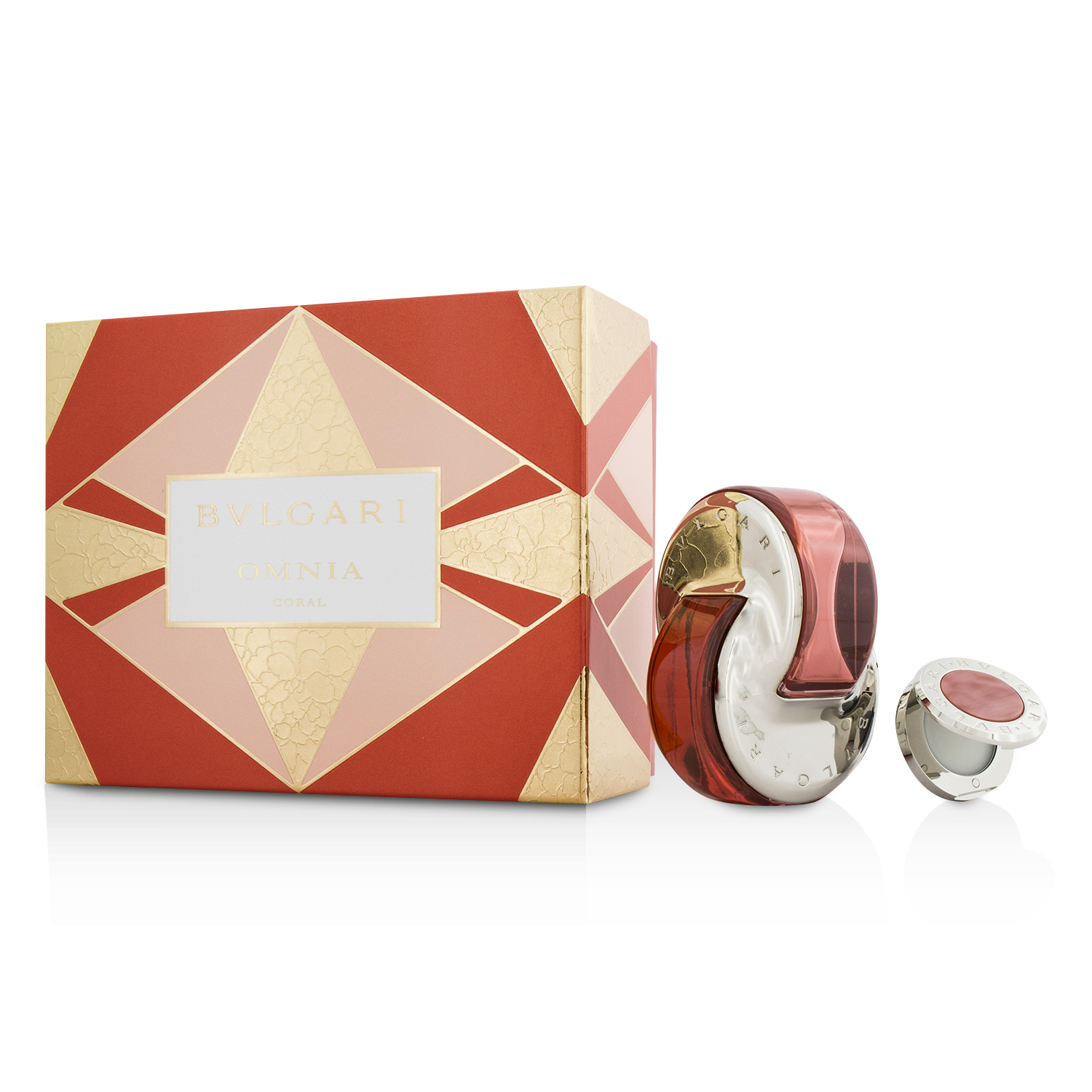 Bvlgari ชุด Omnia Coral Coffret: สเปรย์น้ำหอม EDT 65ml/2.2oz + น้ำหอมแข็ง Solid Perfume 1g/0.03oz 2pcs